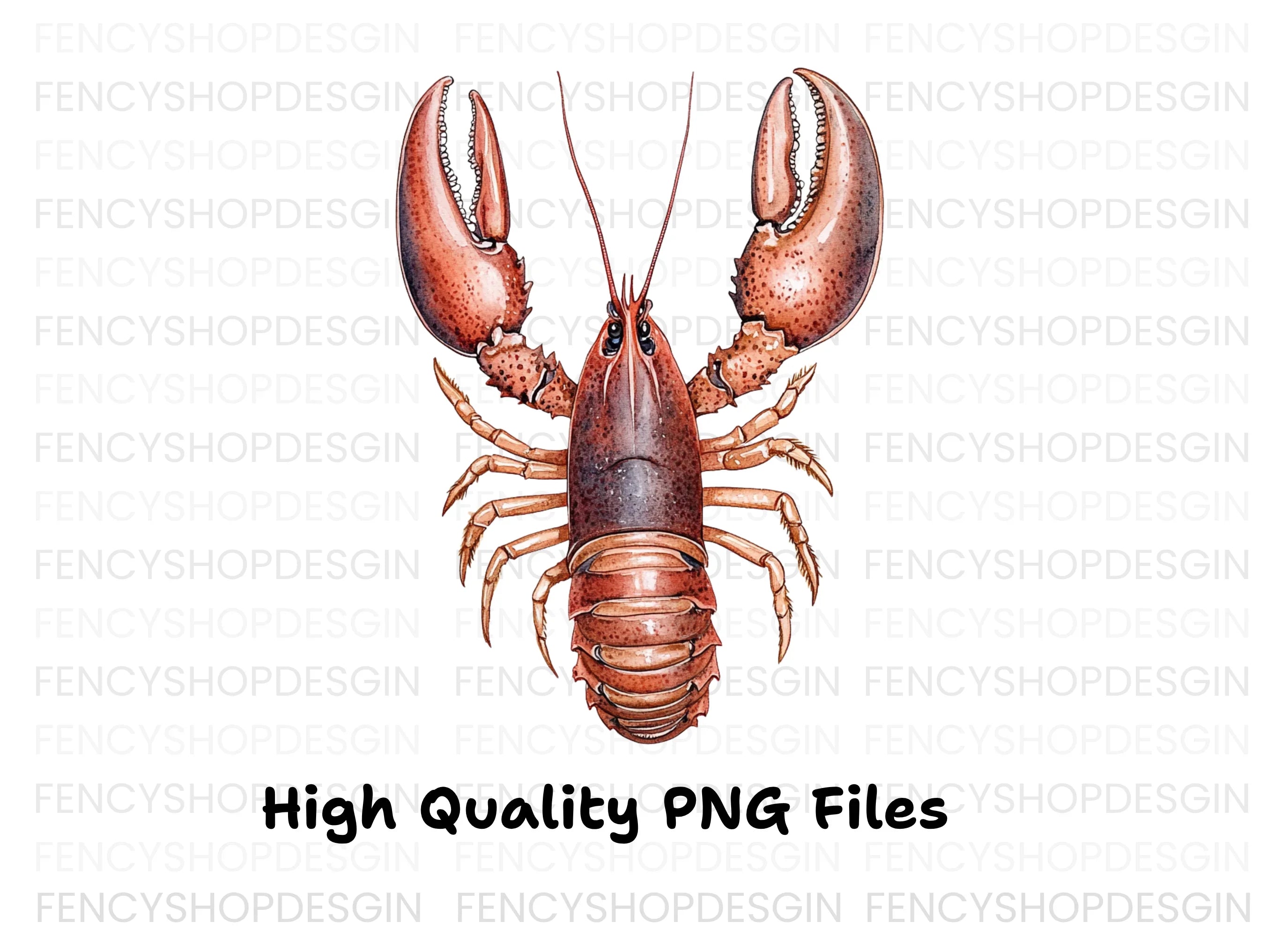 Detailed Brown Lobster Clipart Bundle