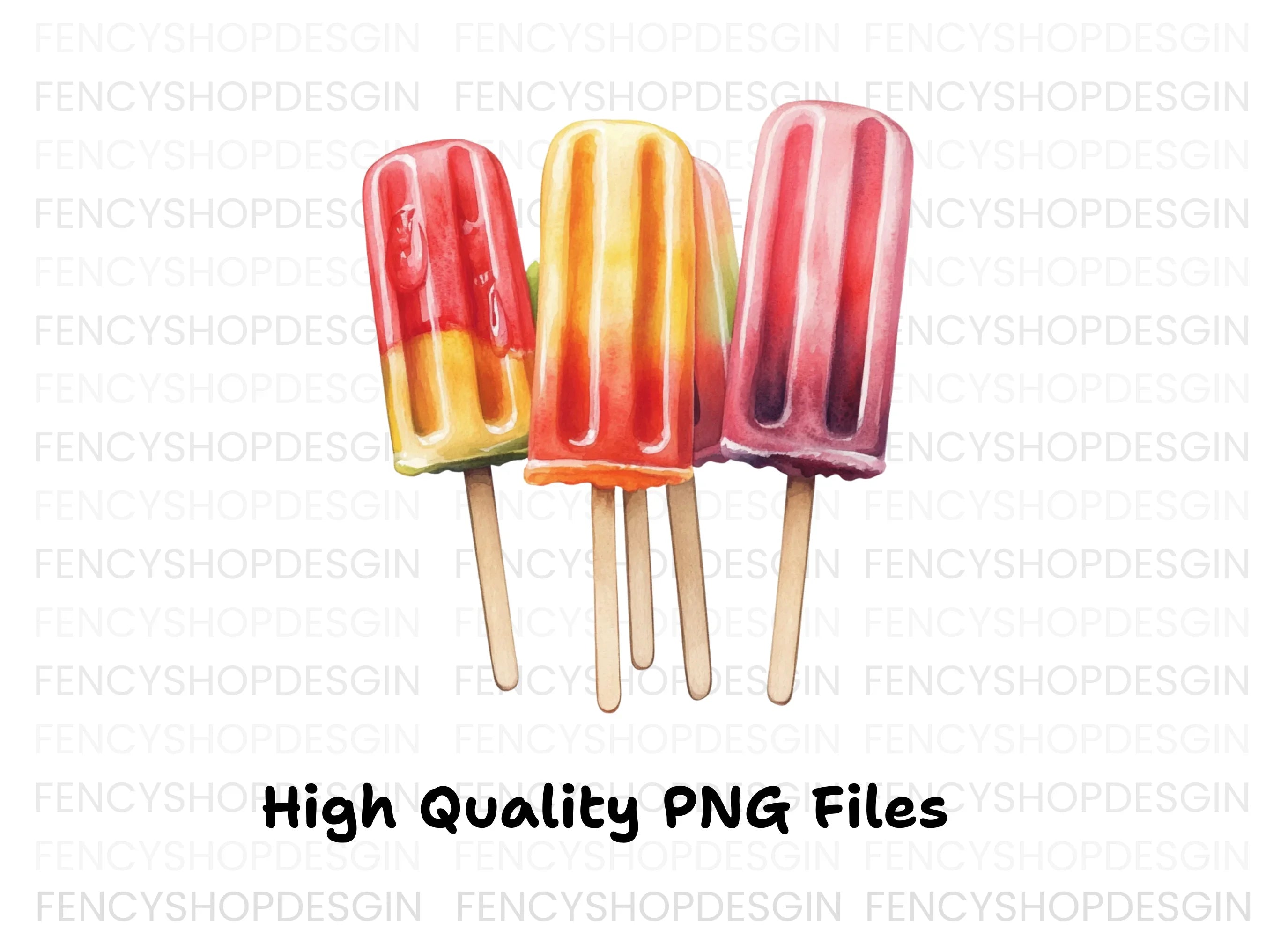 Vibrant Fruit Popsicle Clipart Bundle