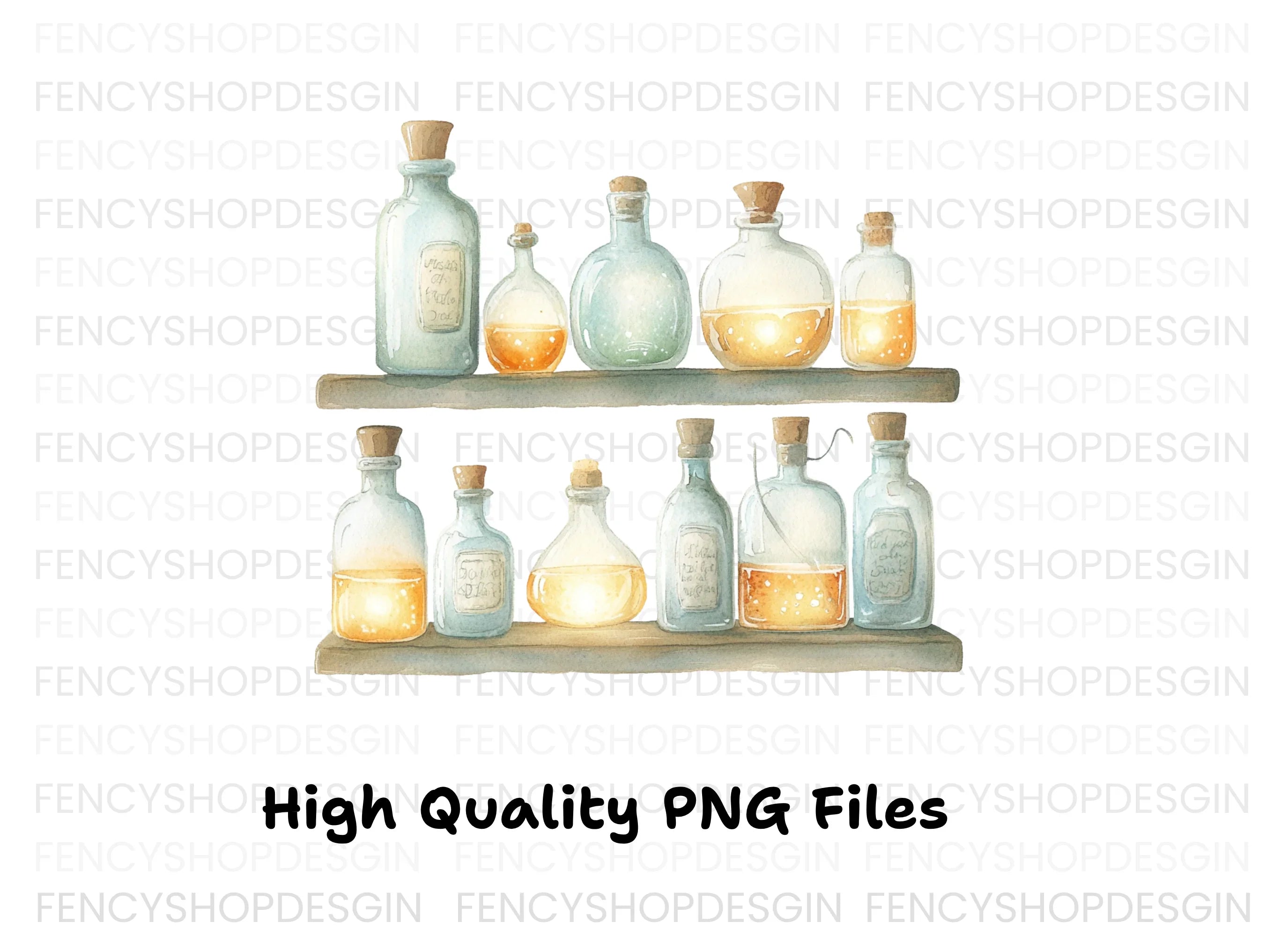 Magic Potion Bottles Clipart Bundle