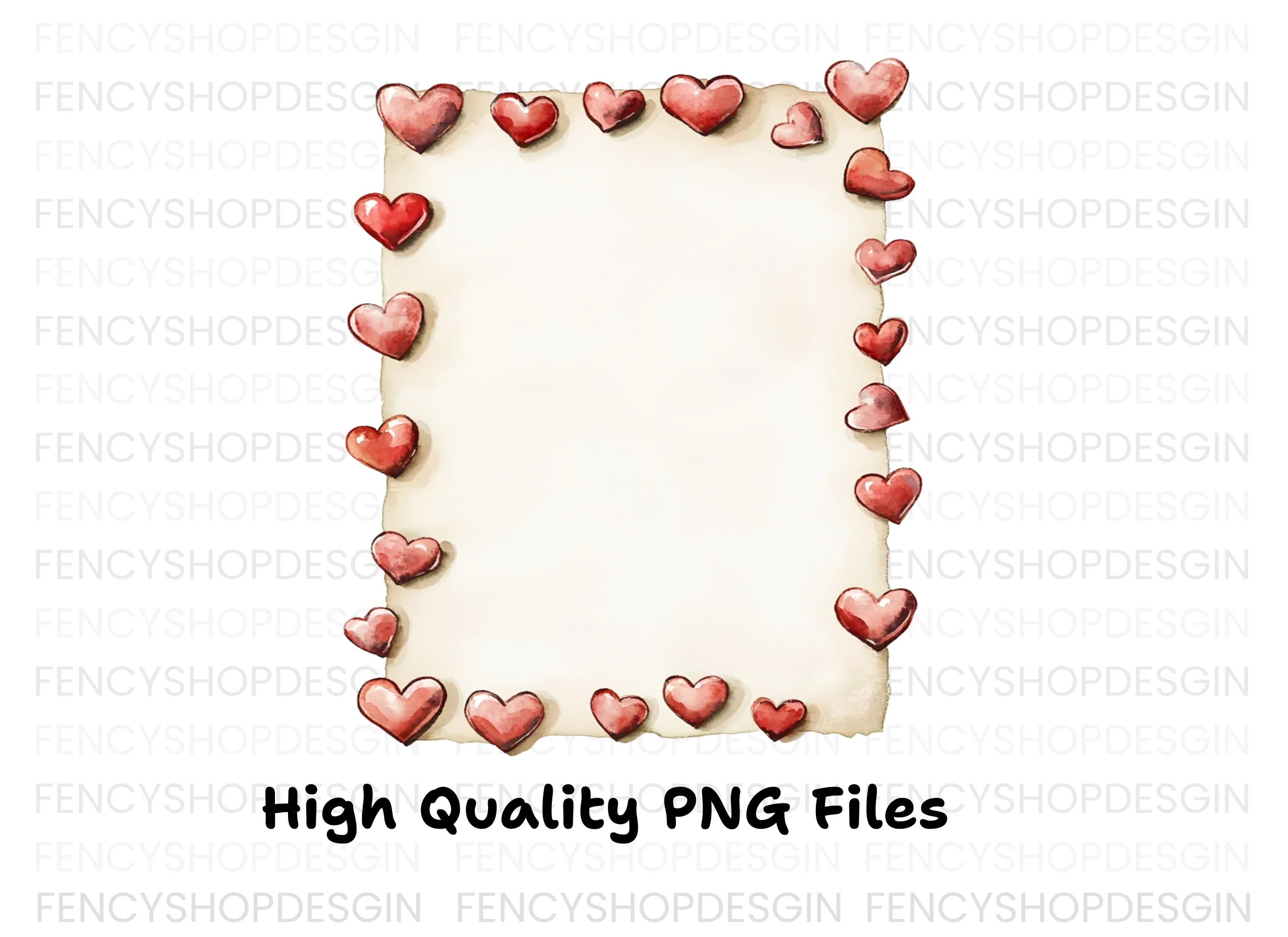 Romantic Heart Border Clipart Bundle