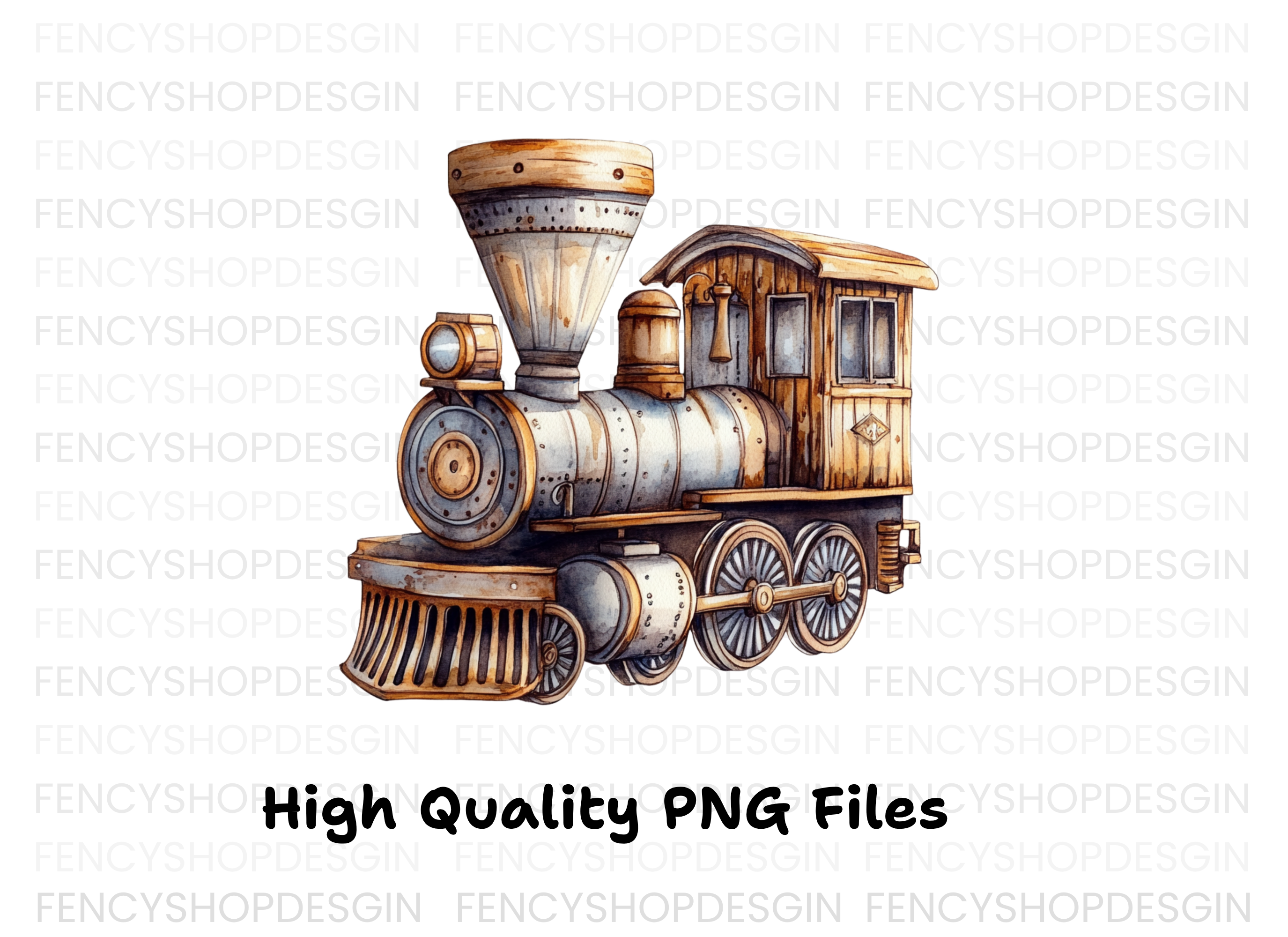 Antique Steam Train Clipart Bundle