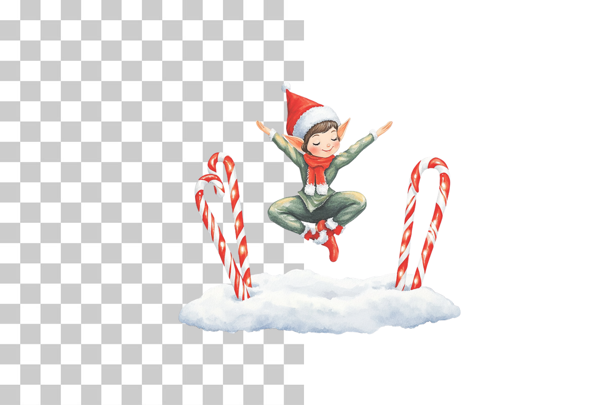 Holiday Elves & Candy Canes Clipart Collection