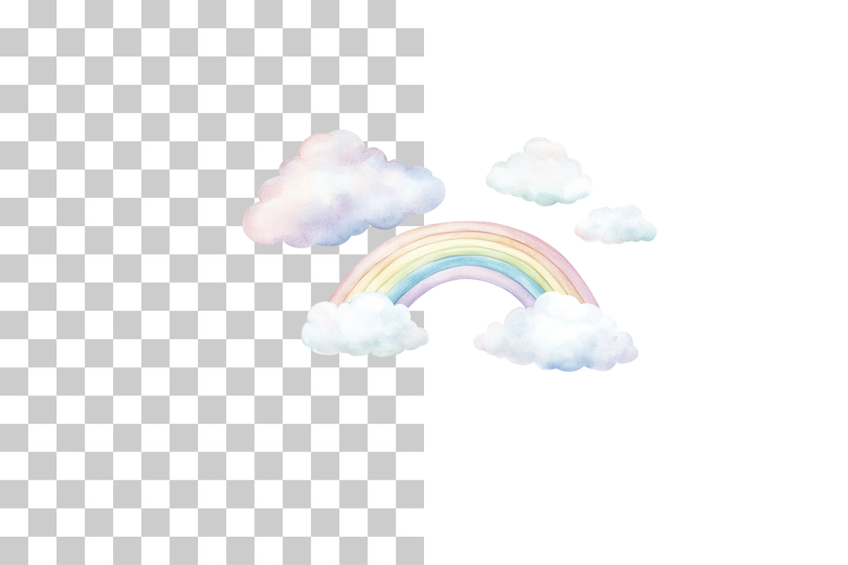 Rainbow Cloud Sky Elements Clipart Bundle