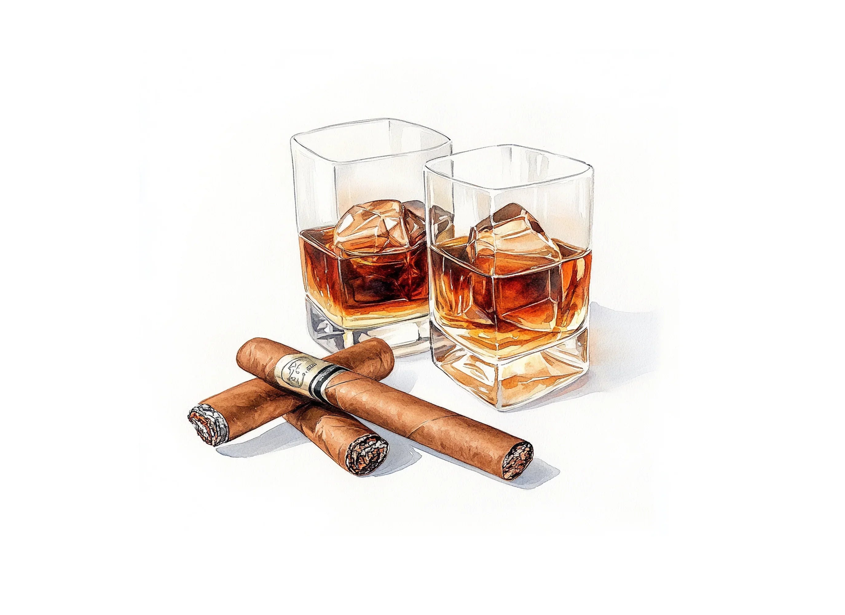 Whiskey and Cigar Clipart Bundle