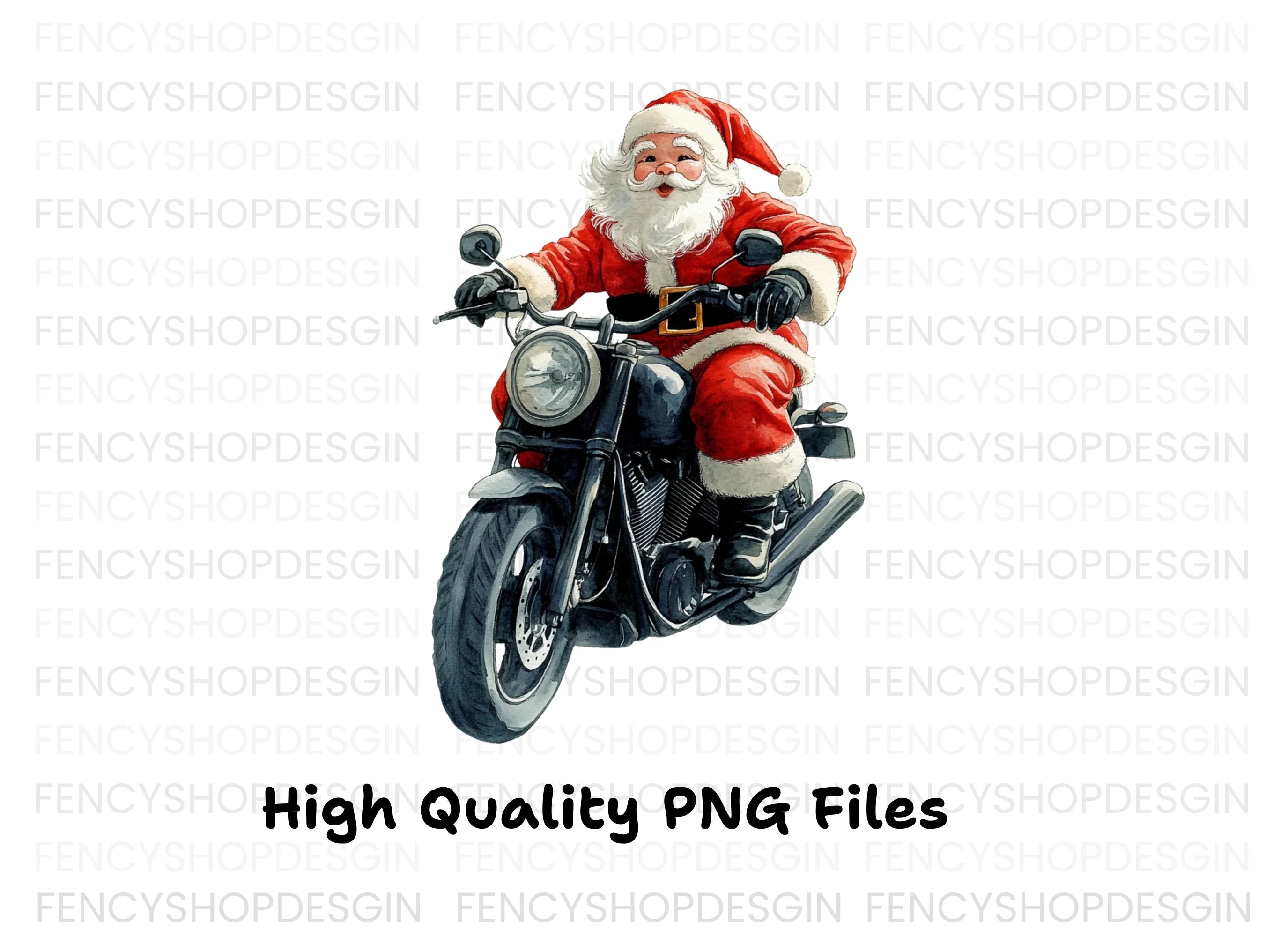 Cool Santa Claus on Motorcycle Clipart Bundle