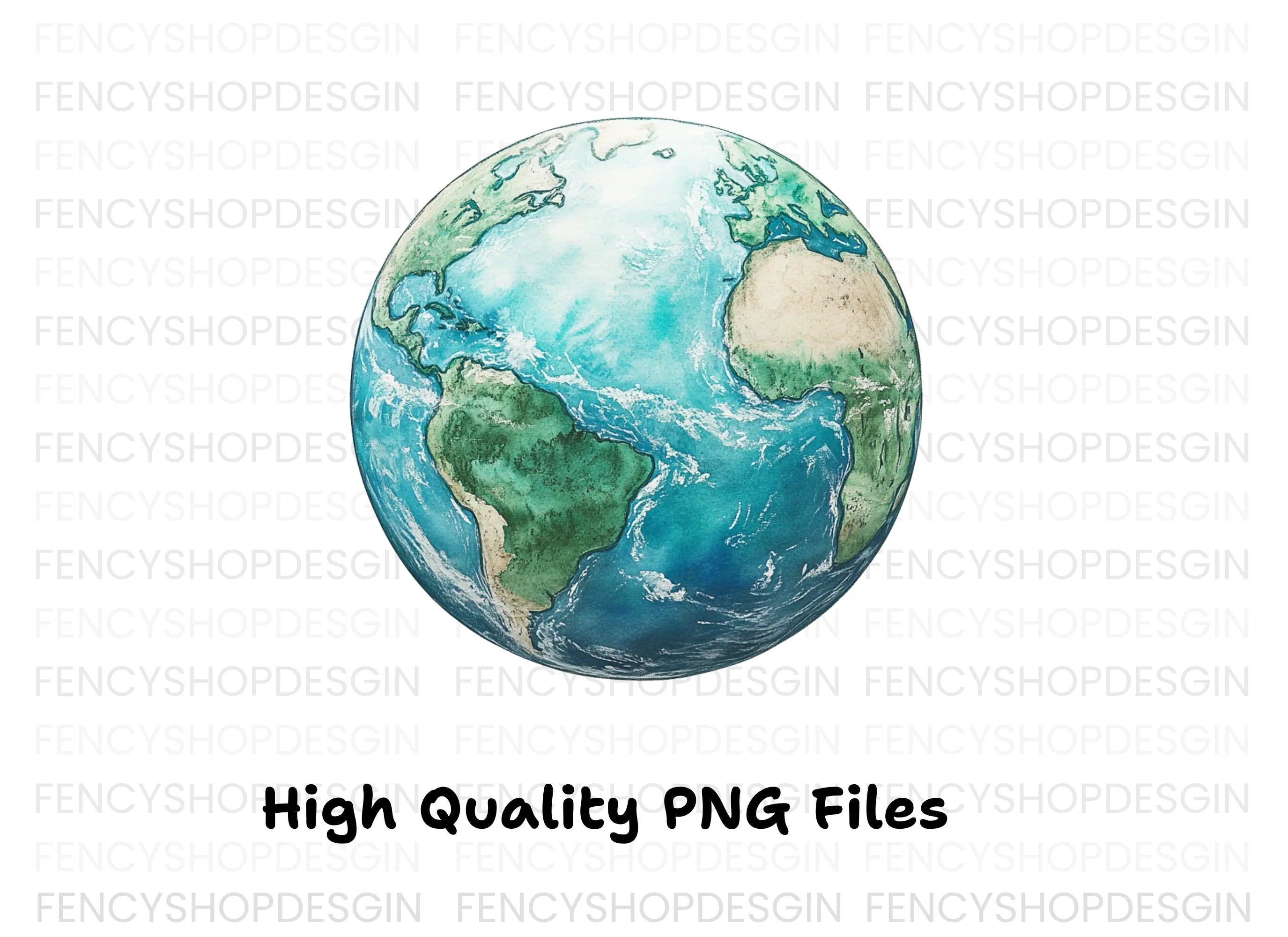 Green and Blue Earth Globes Clipart Bundle