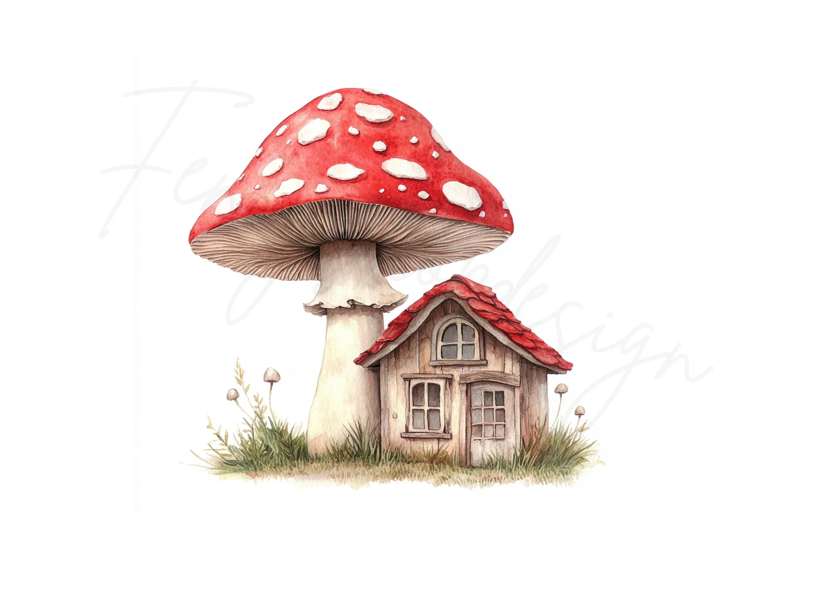 Mushroom House Clipart Bundle