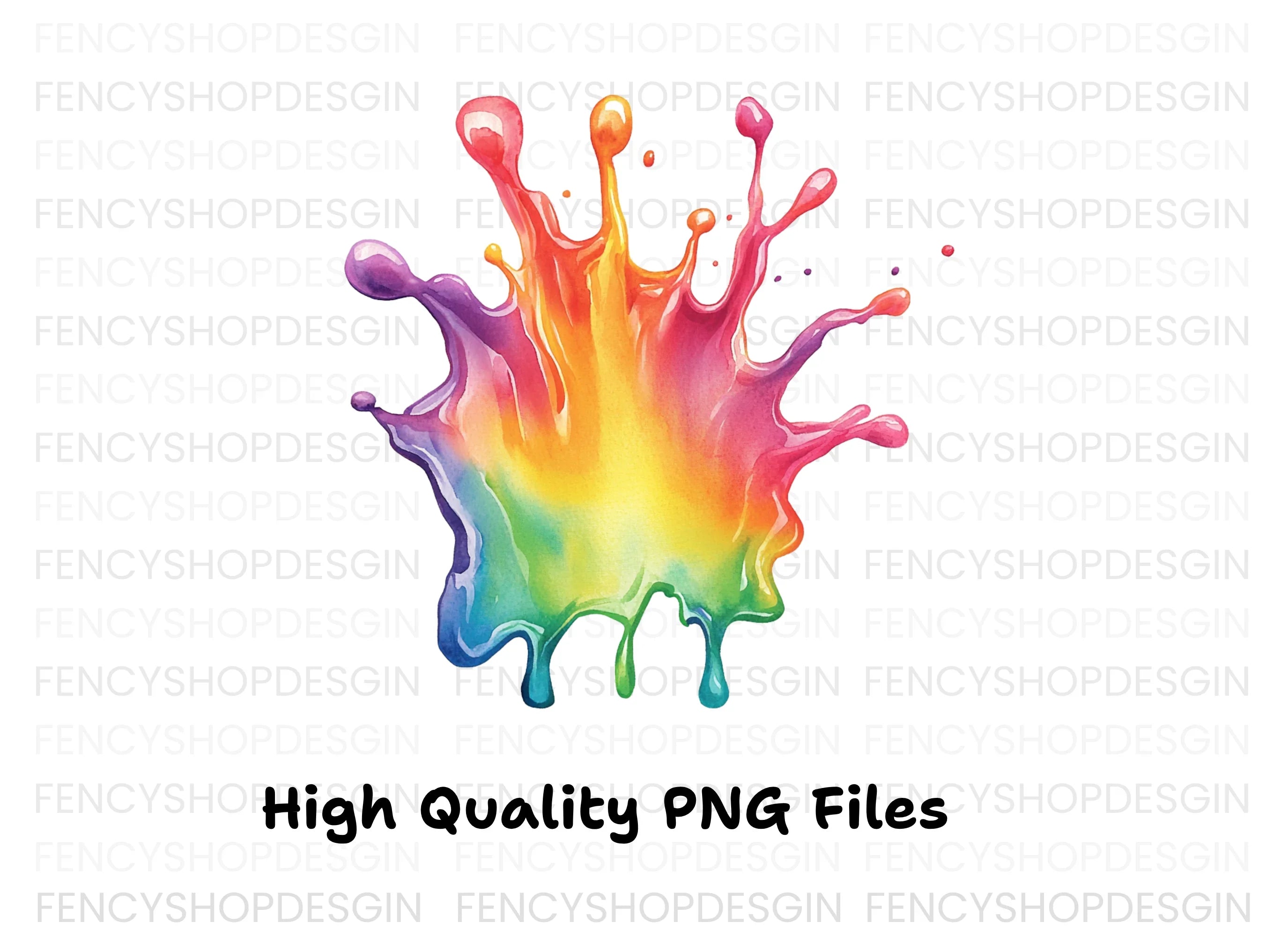 Vibrant Paint Splashes Clipart Bundle