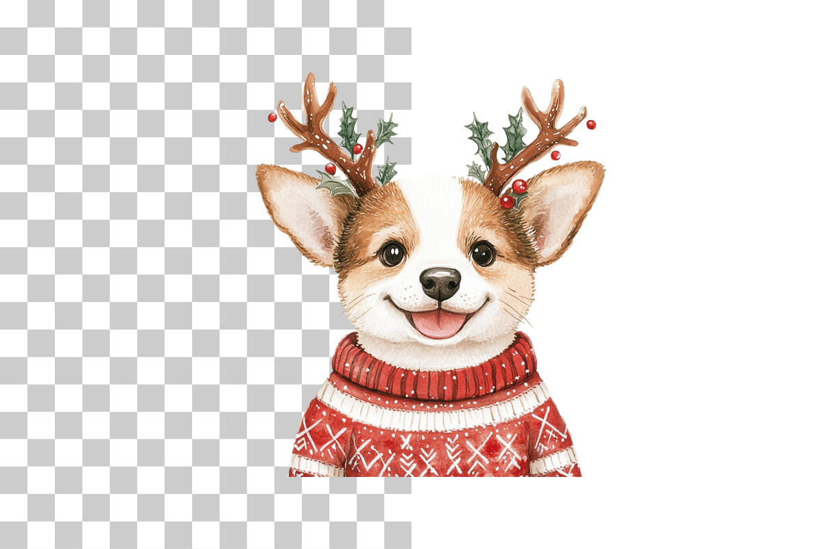 Cute Christmas Dogs Clipart Bundle