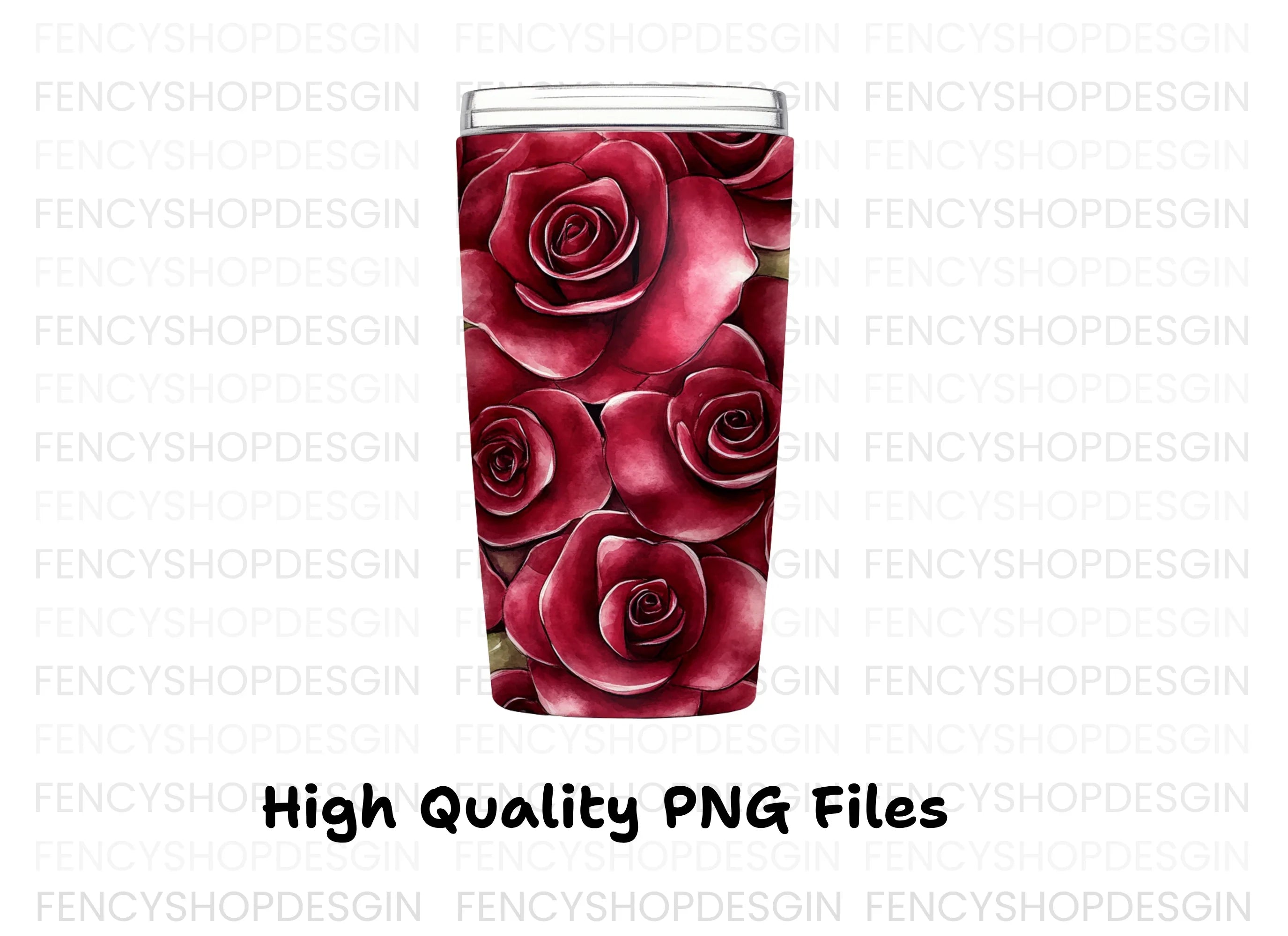 Red Rose Tumbler Clipart Bundle