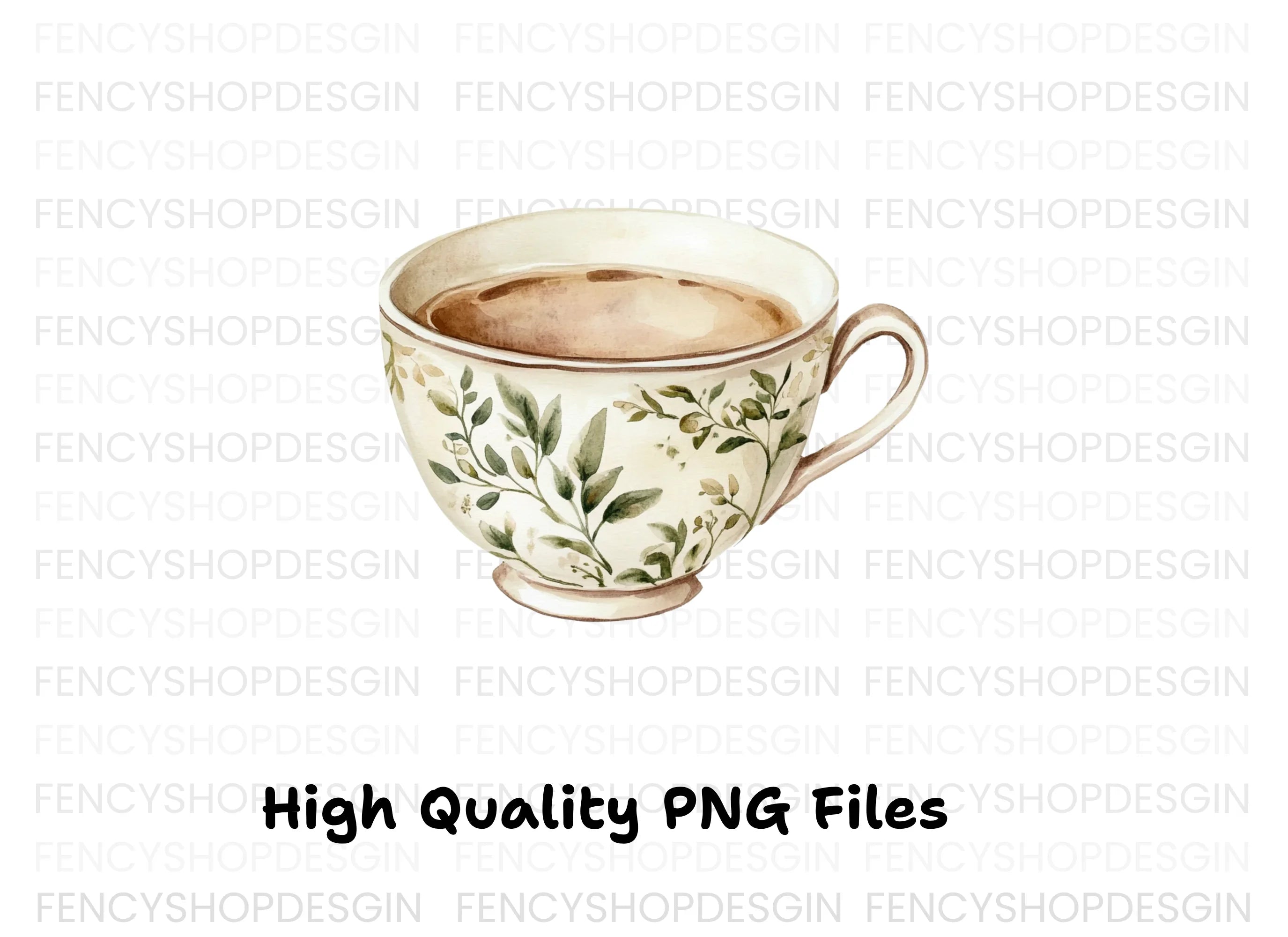 Elegant Floral Teacup Clipart Bundle