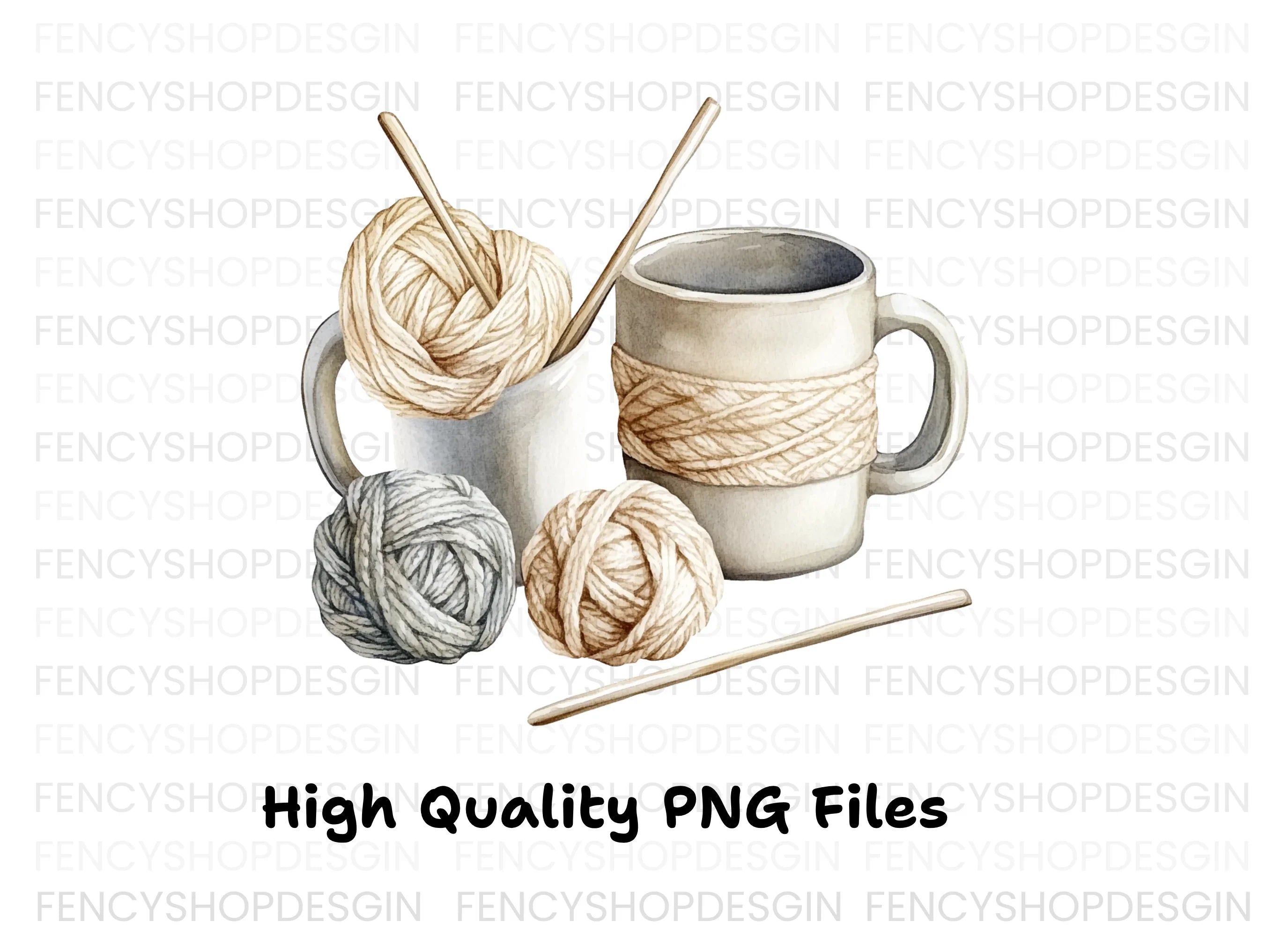 Cozy Knitting Crochet Clipart Bundle
