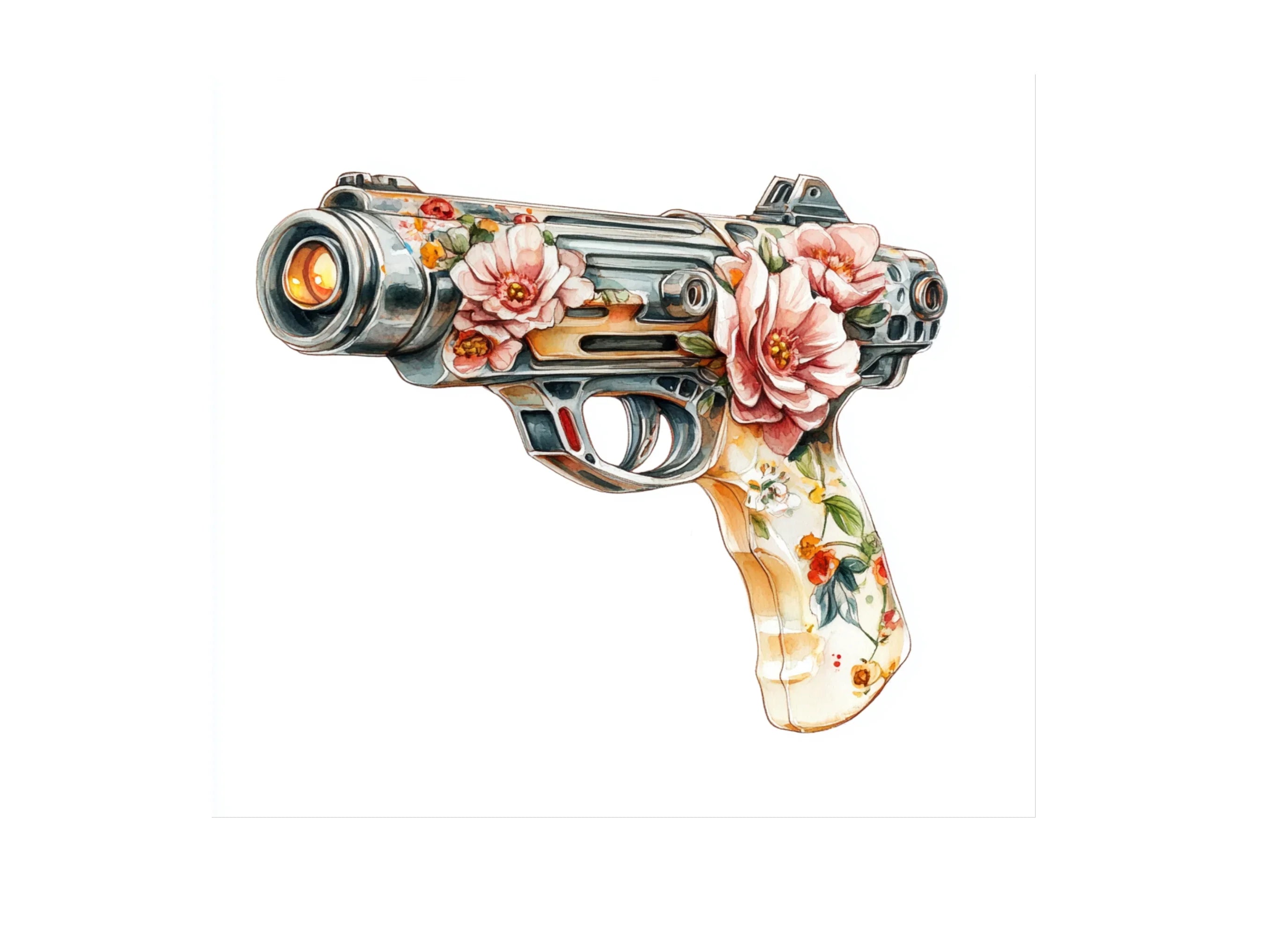 Floral Handguns Clipart Bundle