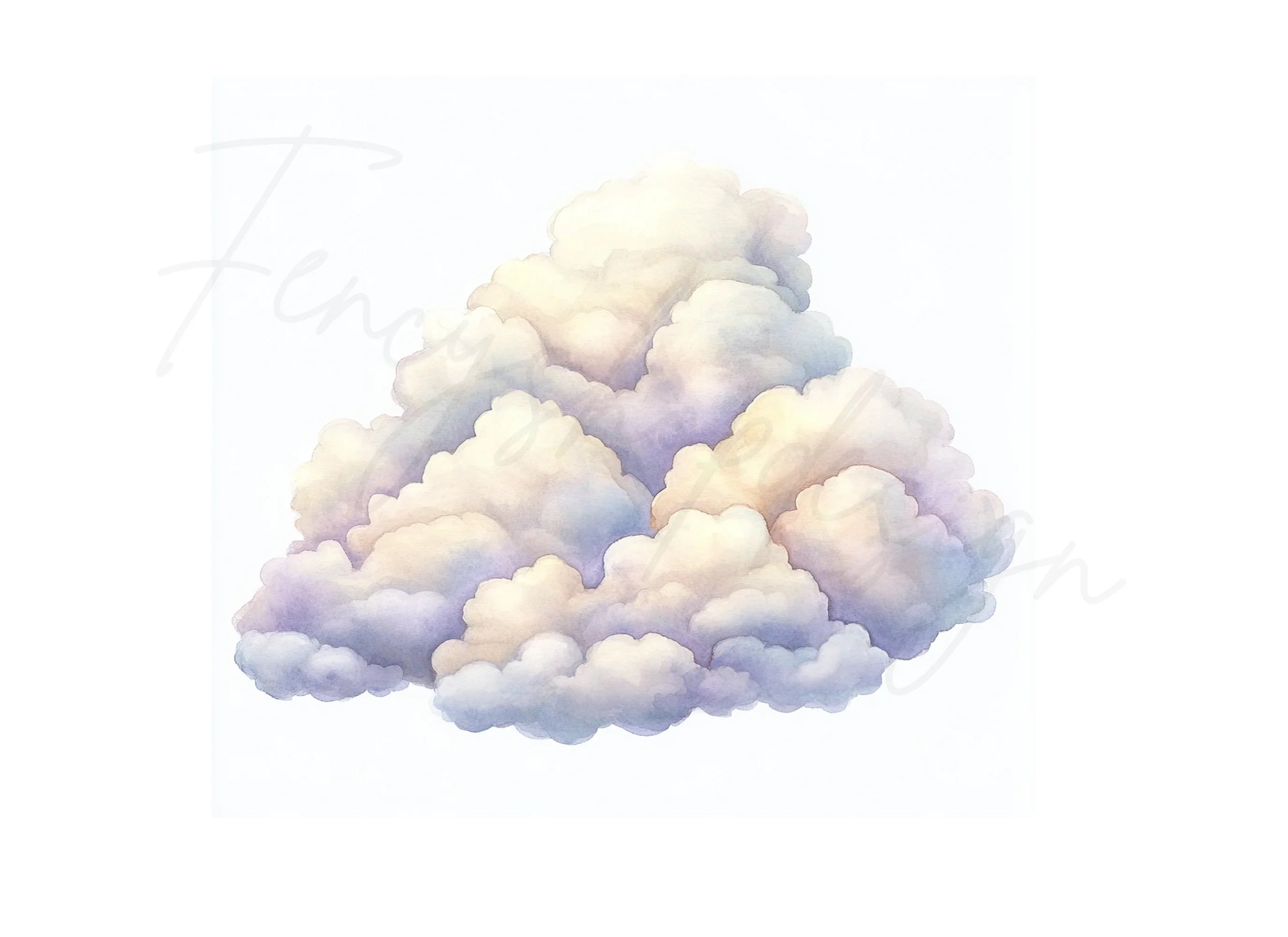Volumetric Cloud Illustrations Clipart Bundle