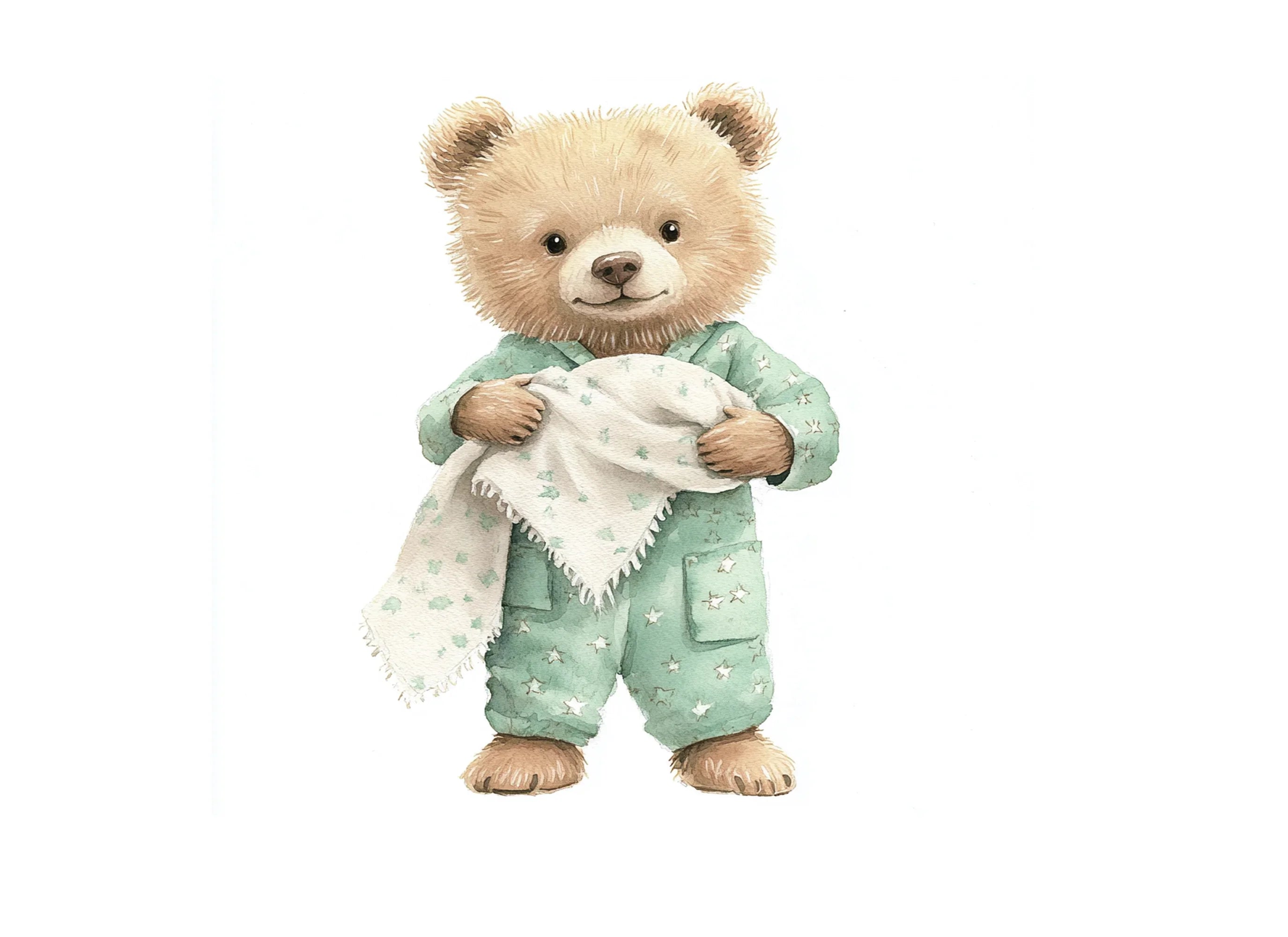 Sweet Teddy Bear with Blanket Clipart Bundle