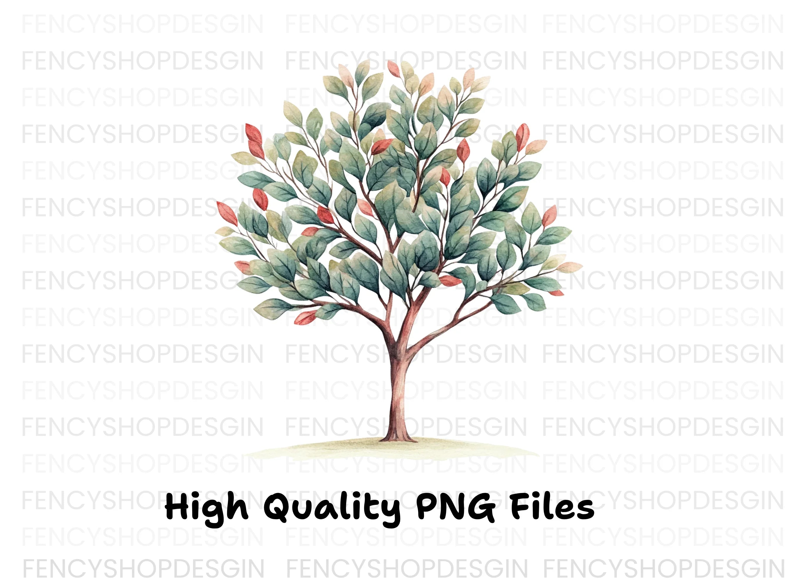Green Tree Illustration Clipart Bundle