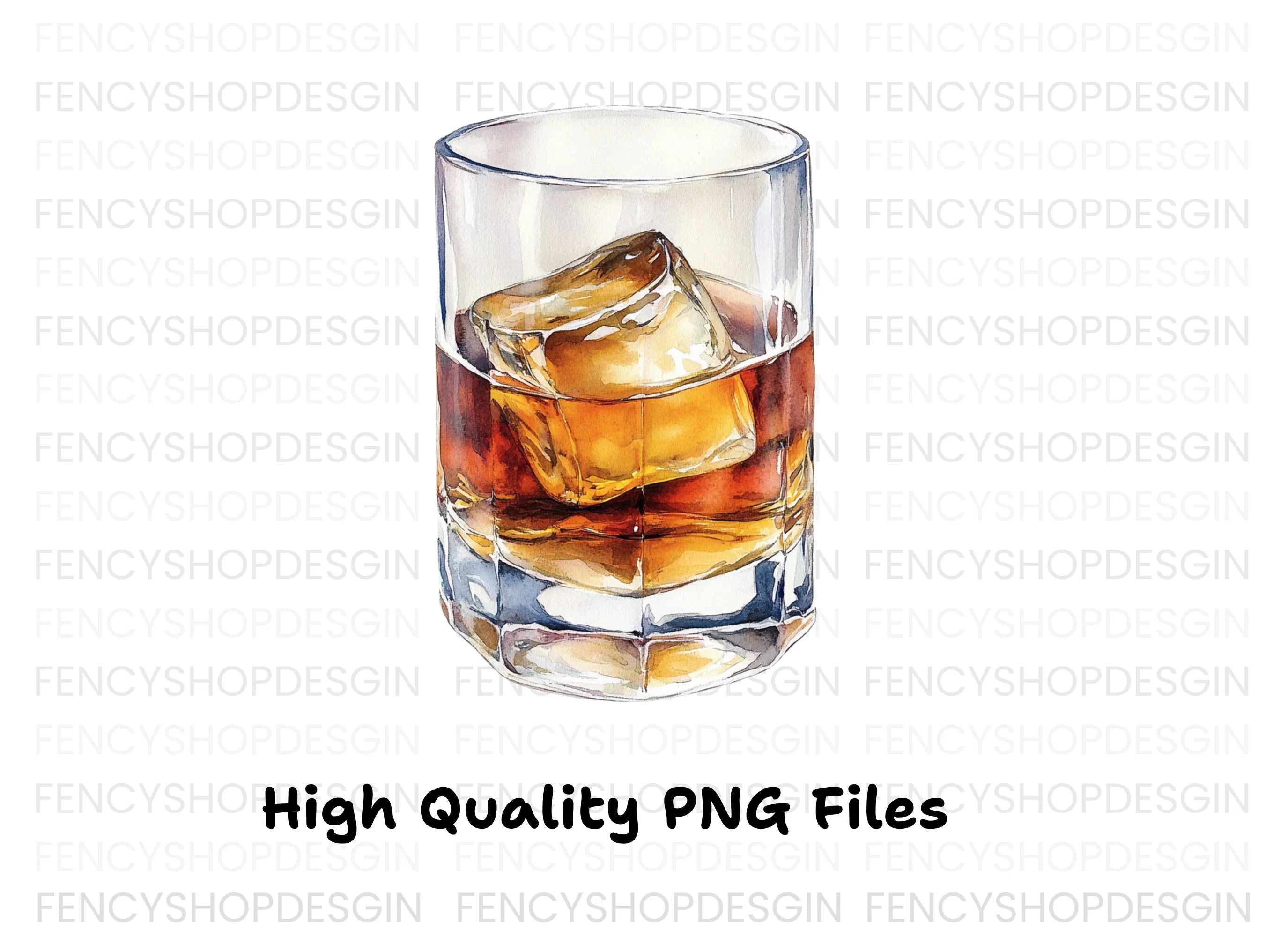Whiskey Glasses Clipart Bundle