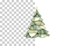 Patchwork Quilt Christmas Trees Clipart Bundle - CraftNest - Digital Crafting and Art