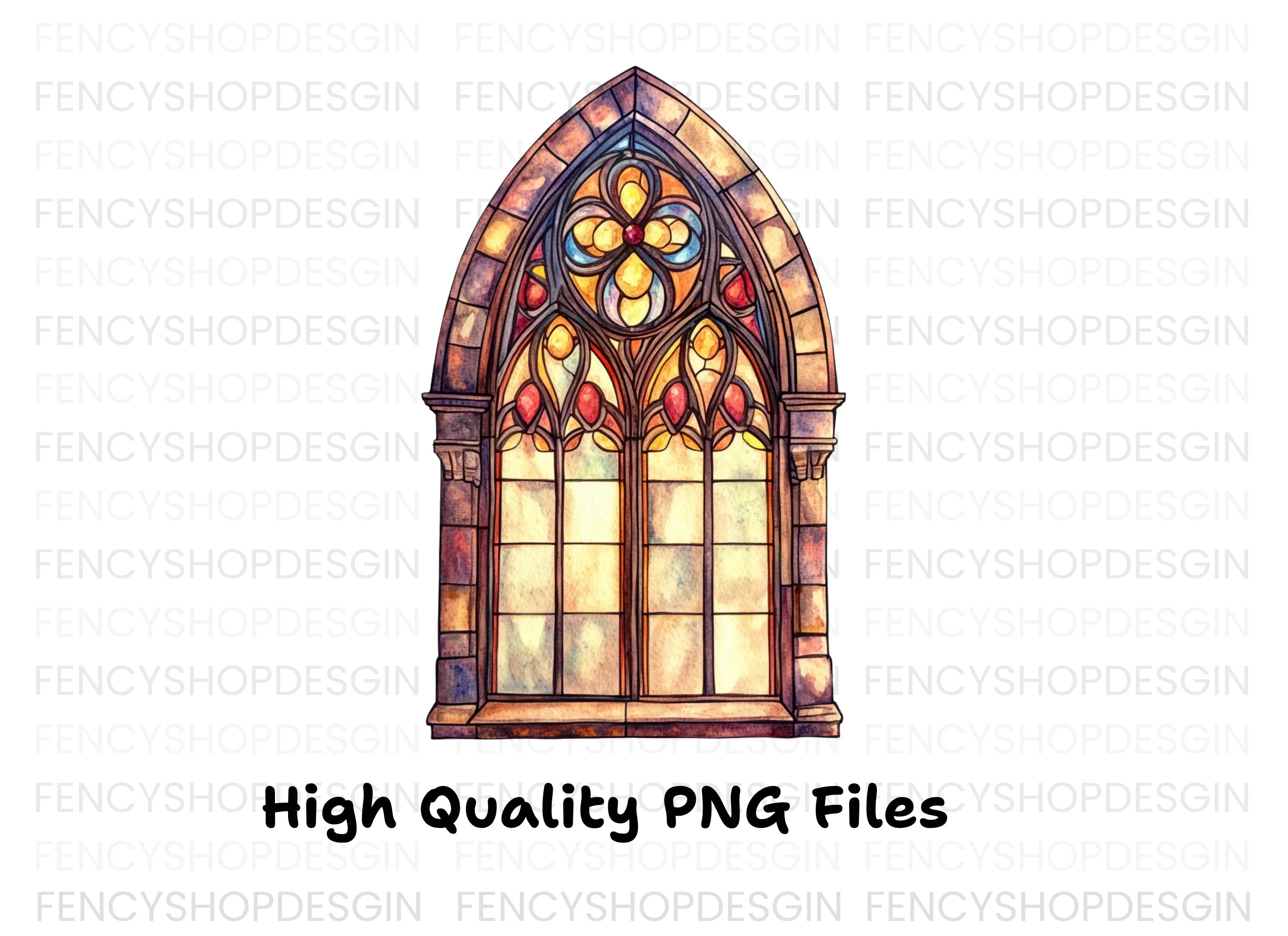 Stained Glass Window Clipart Bundle