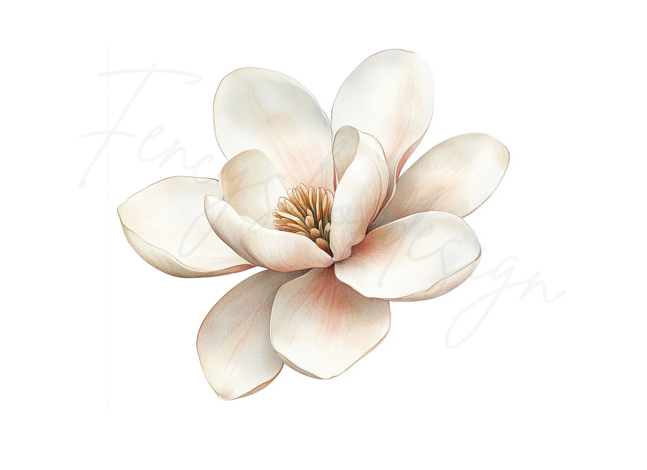 Elegant Magnolia Flower Clipart Bundle