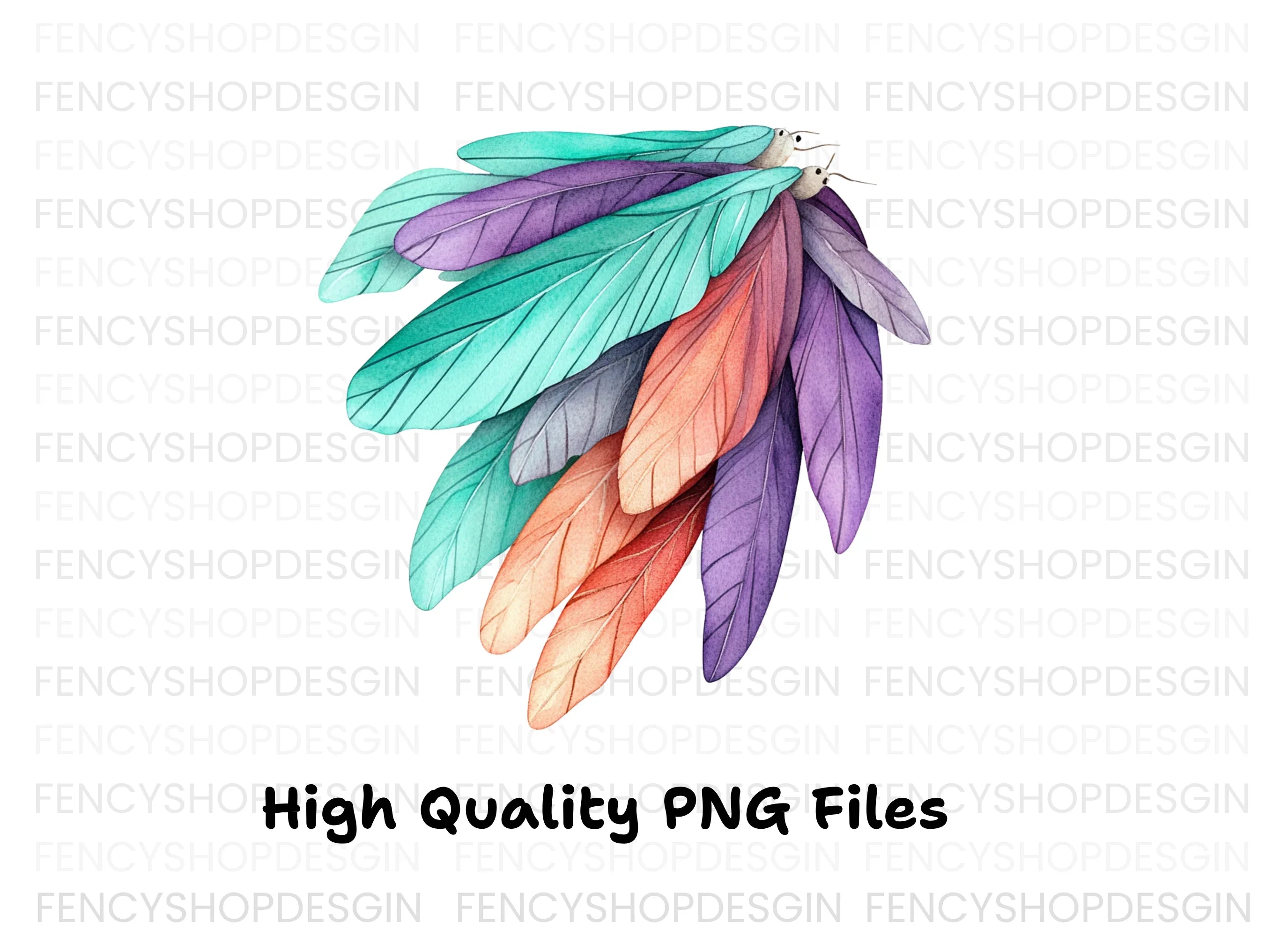 Vibrant Feather Clipart Bundle