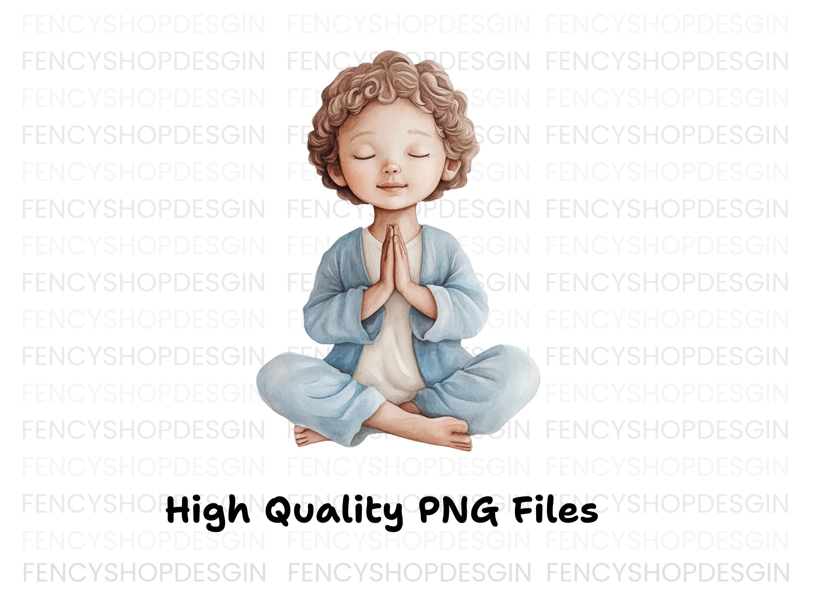 Children Meditating Clipart Bundle