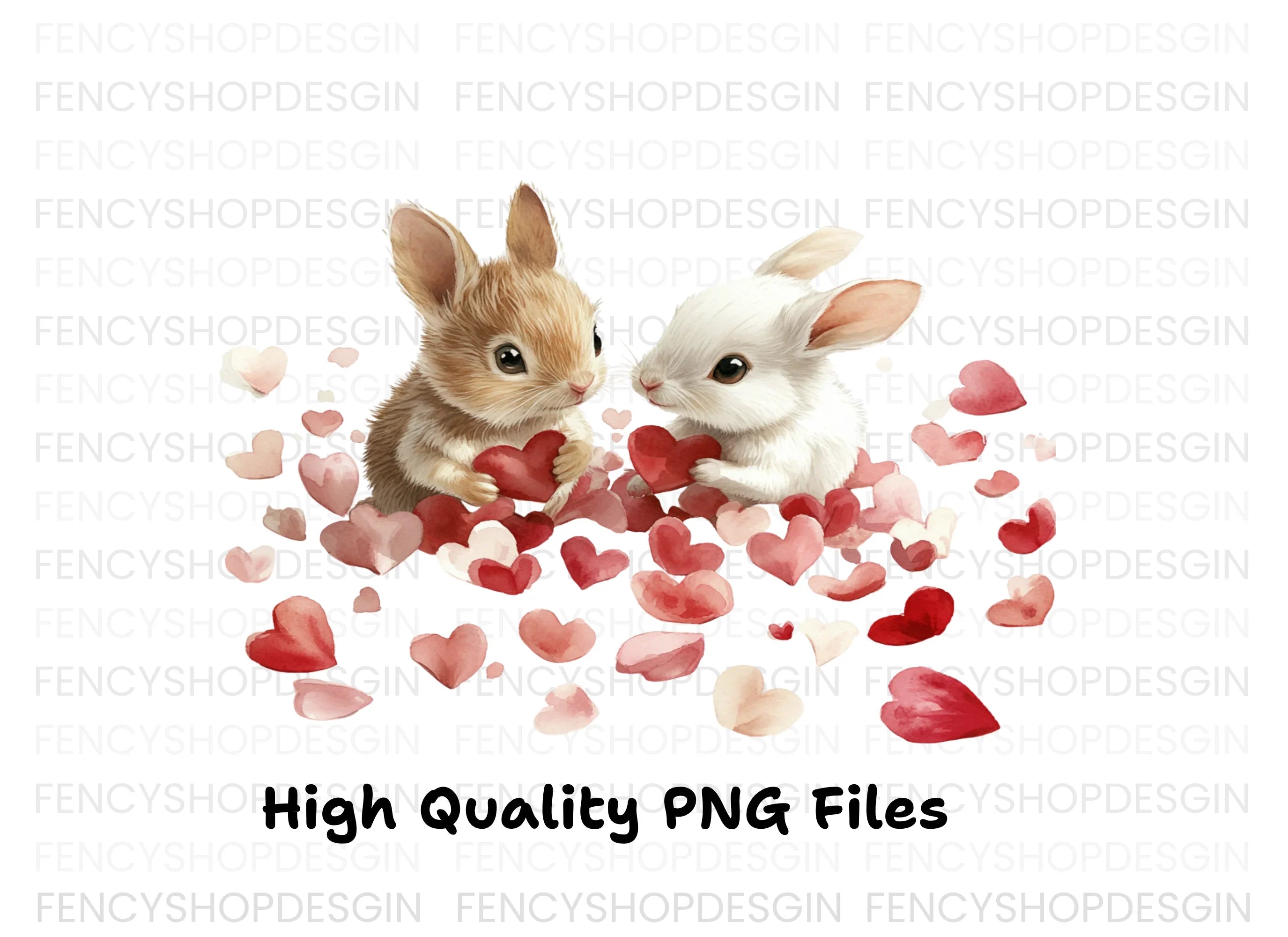 Cute Bunny Love Clipart Bundle