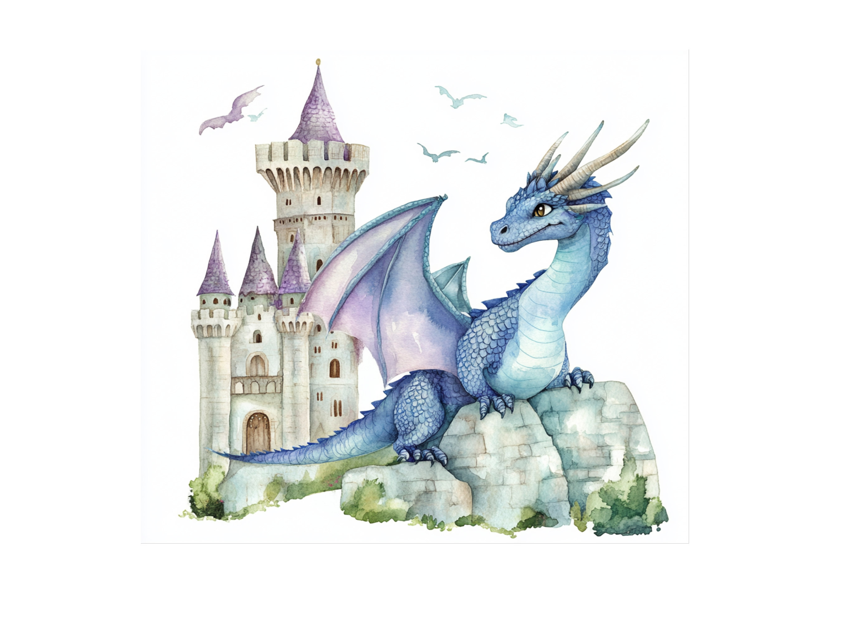 Fantasy Dragon Castle Clipart Bundle
