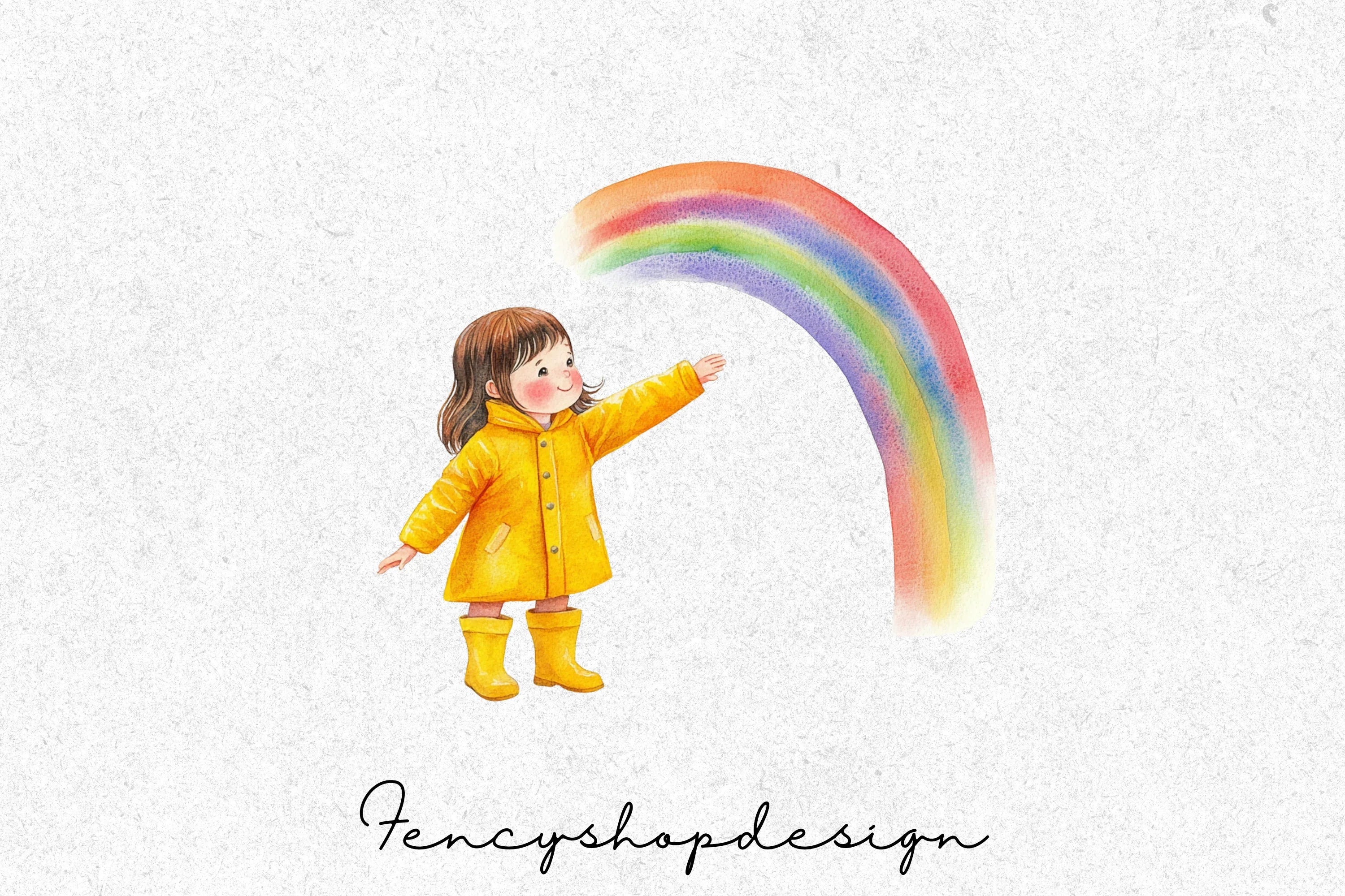 Playful Children with Rainbows Clipart Bundle