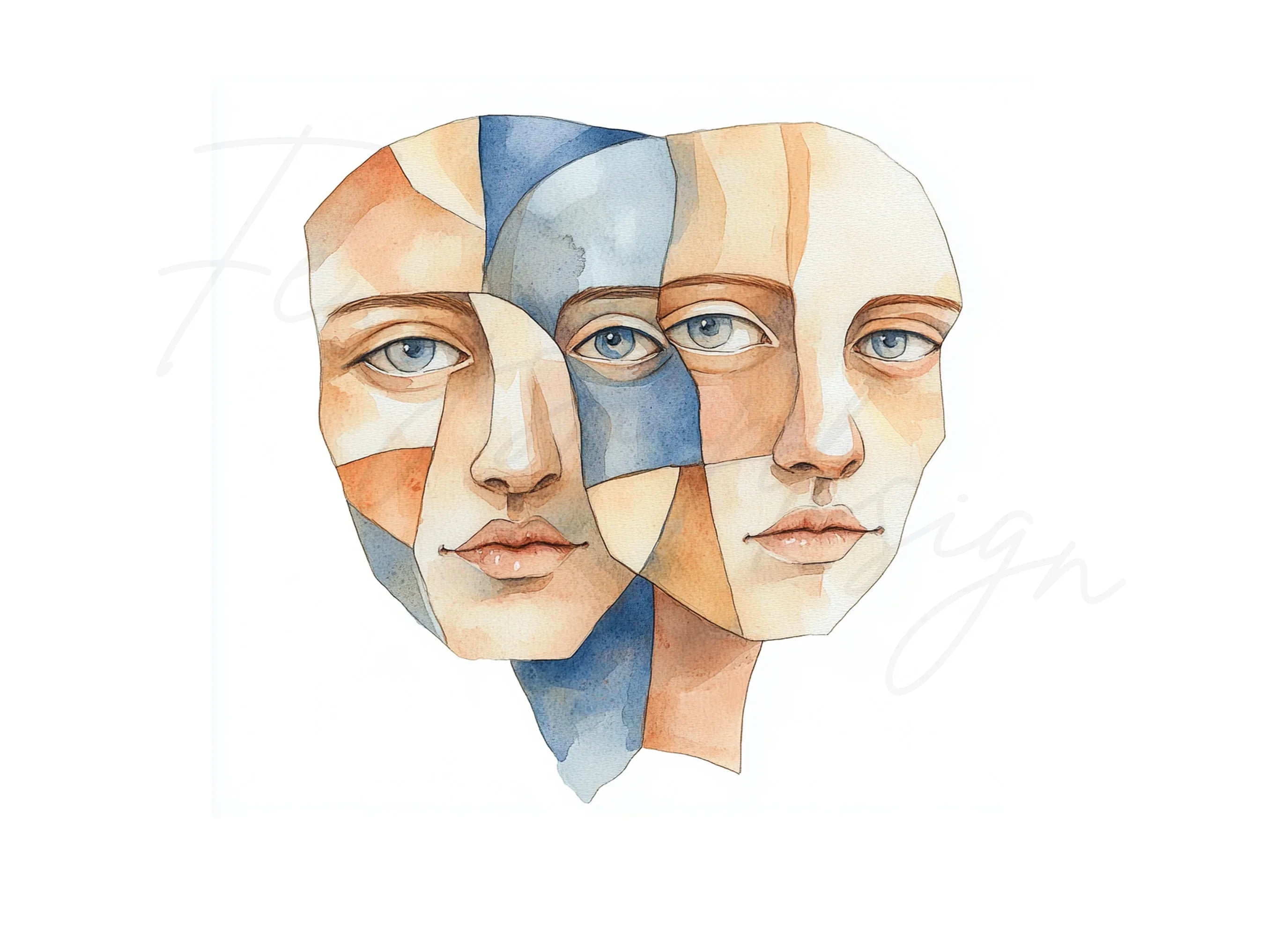 Multi Face Abstract Clipart Bundle
