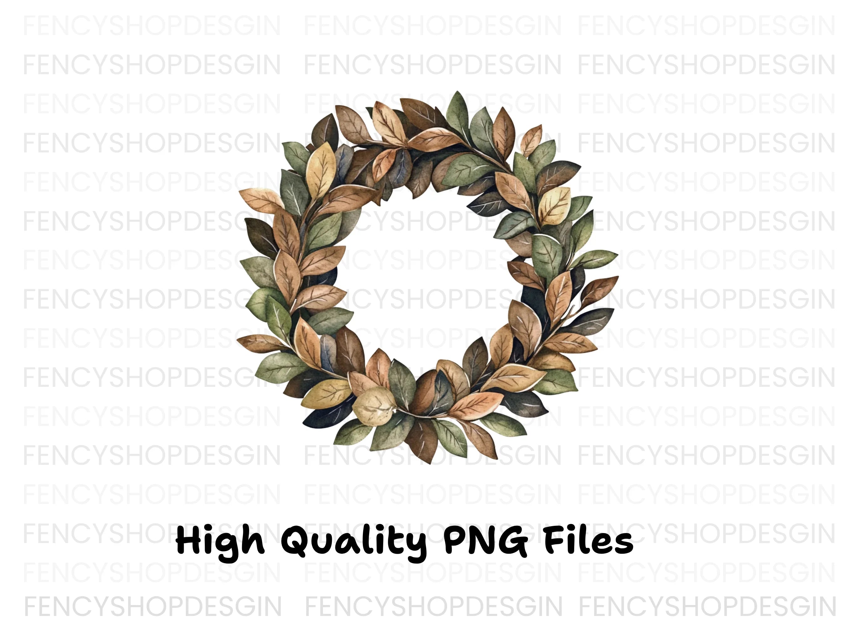 Autumn Leaves Wreath Clipart Bundle
