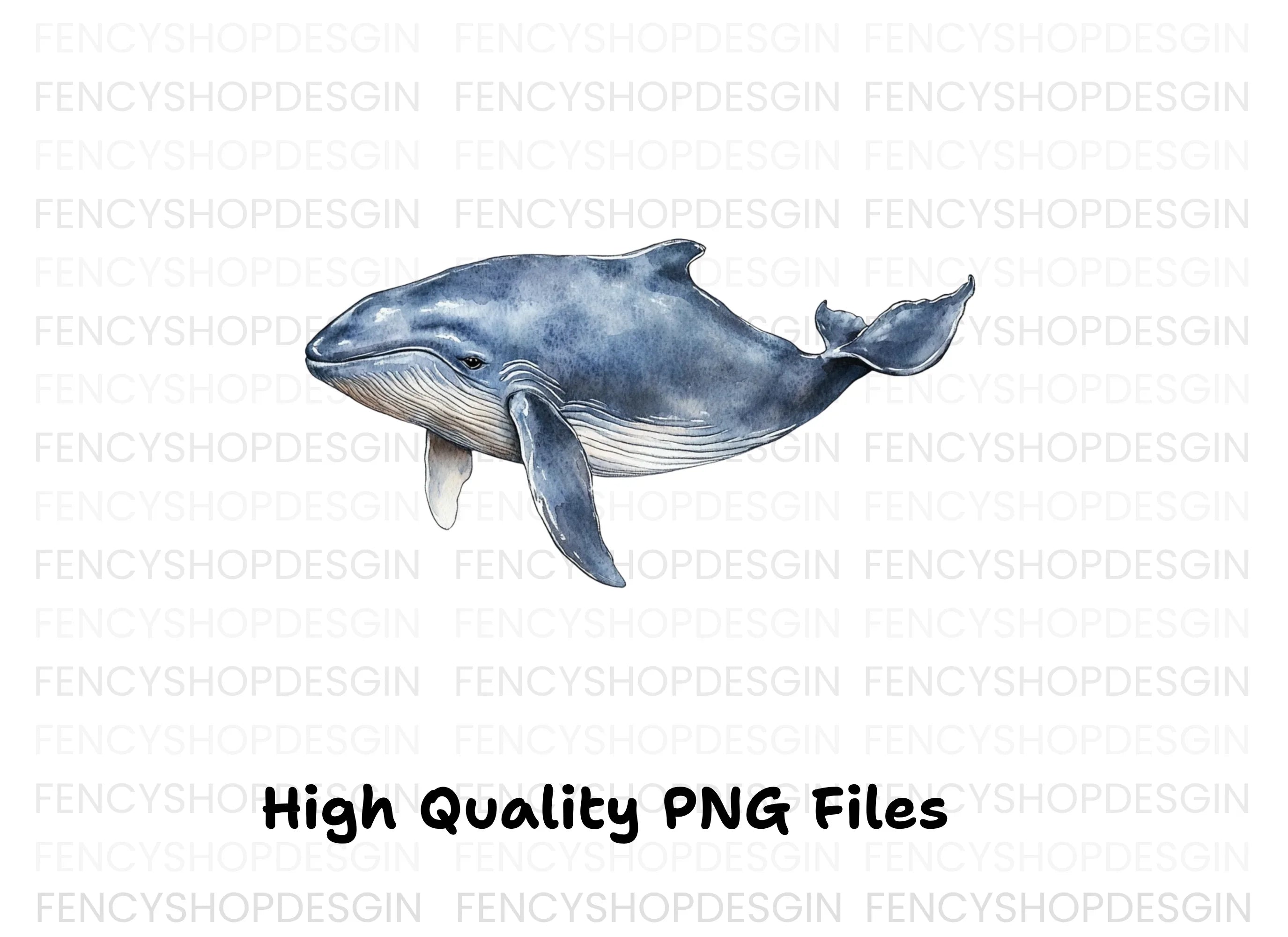 Blue Whale Clipart Bundle