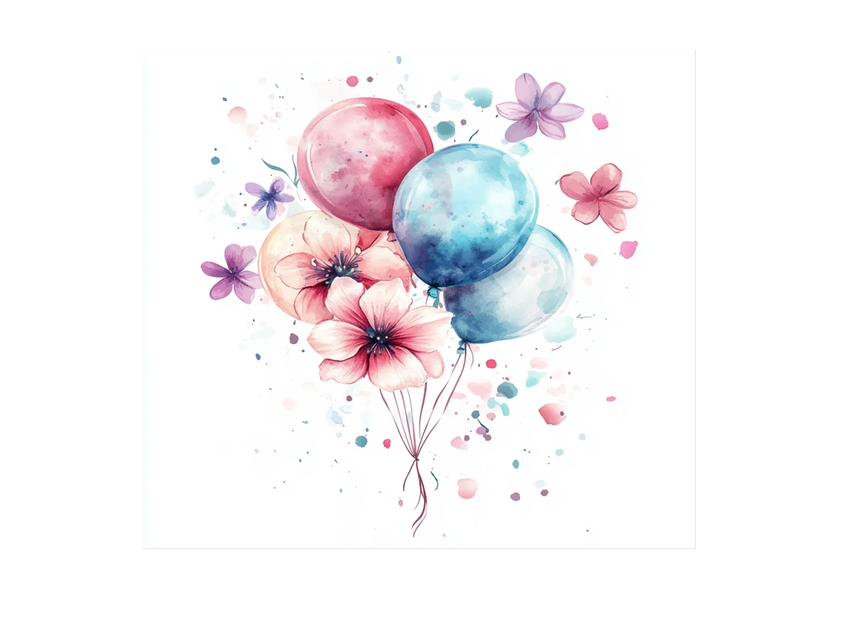 Floral Balloons Clipart Bundle