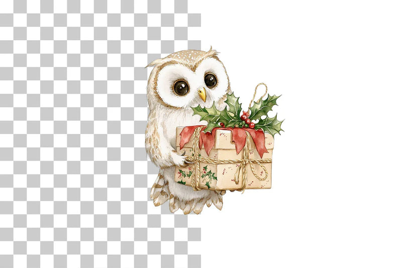Festive Christmas Owl Mail Clipart Bundle - CraftNest - Digital Crafting and Art