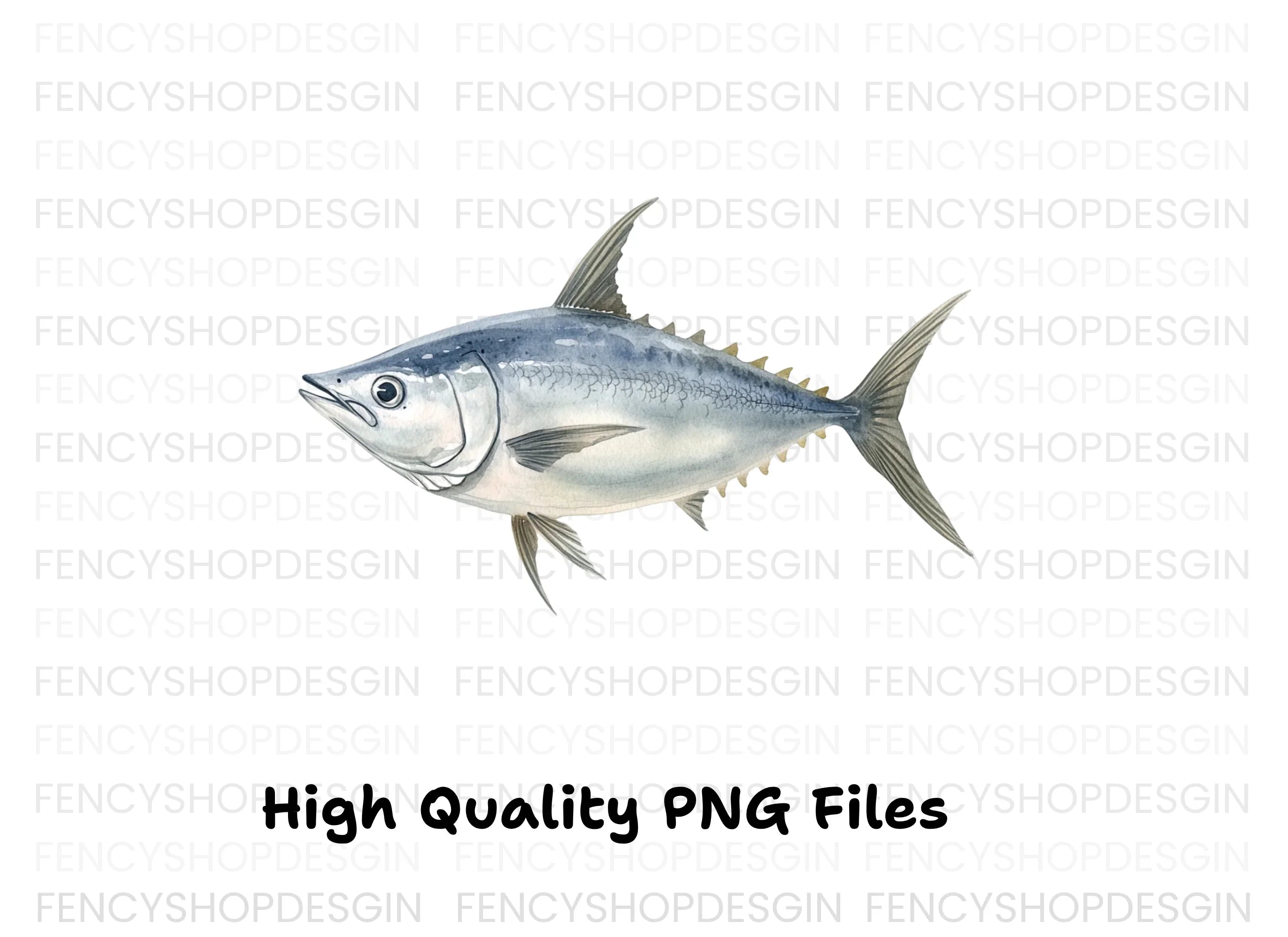 Hand Painted Tuna Clipart Bundle