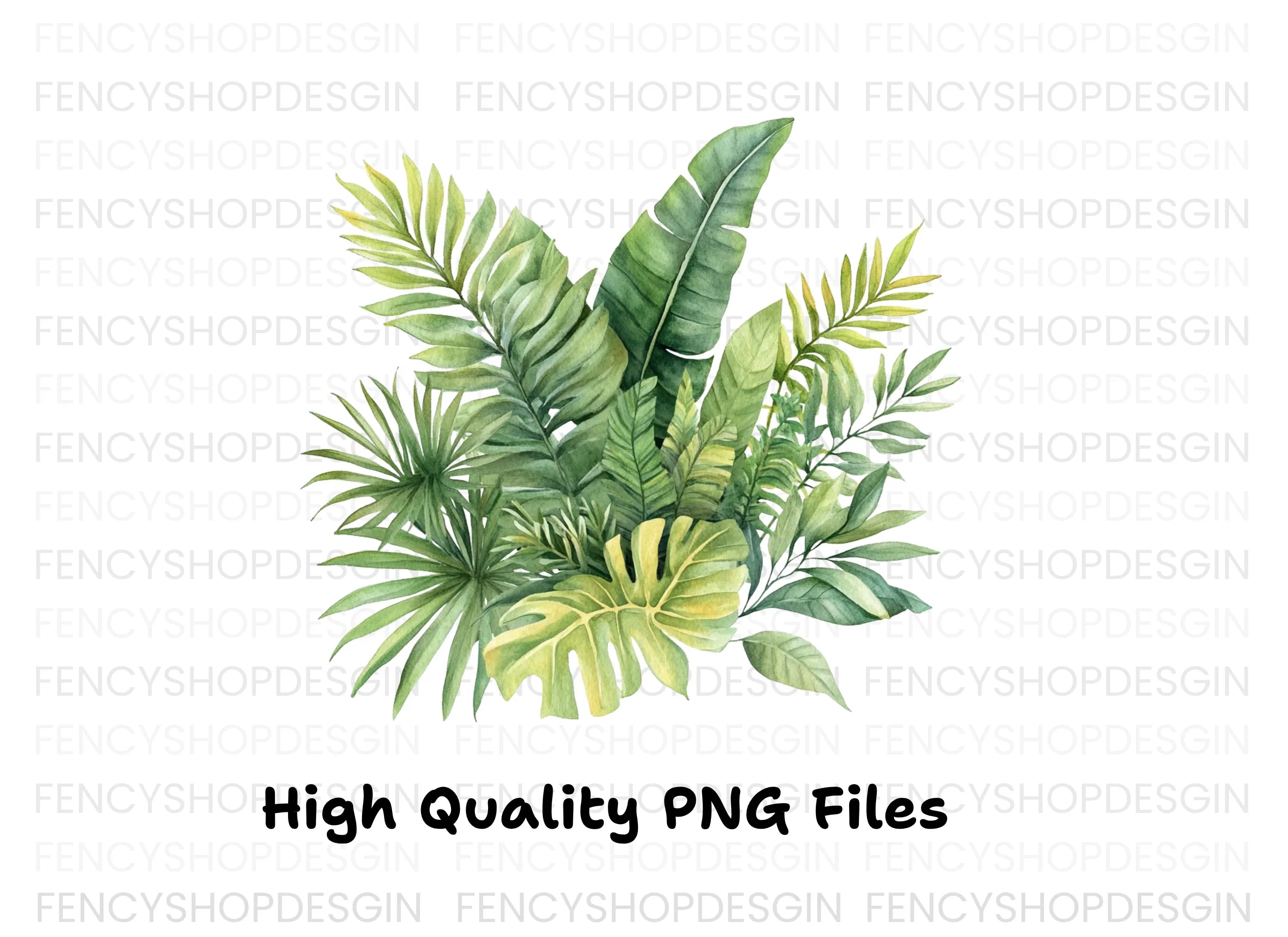 Tropical Leaves Clipart Bundle
