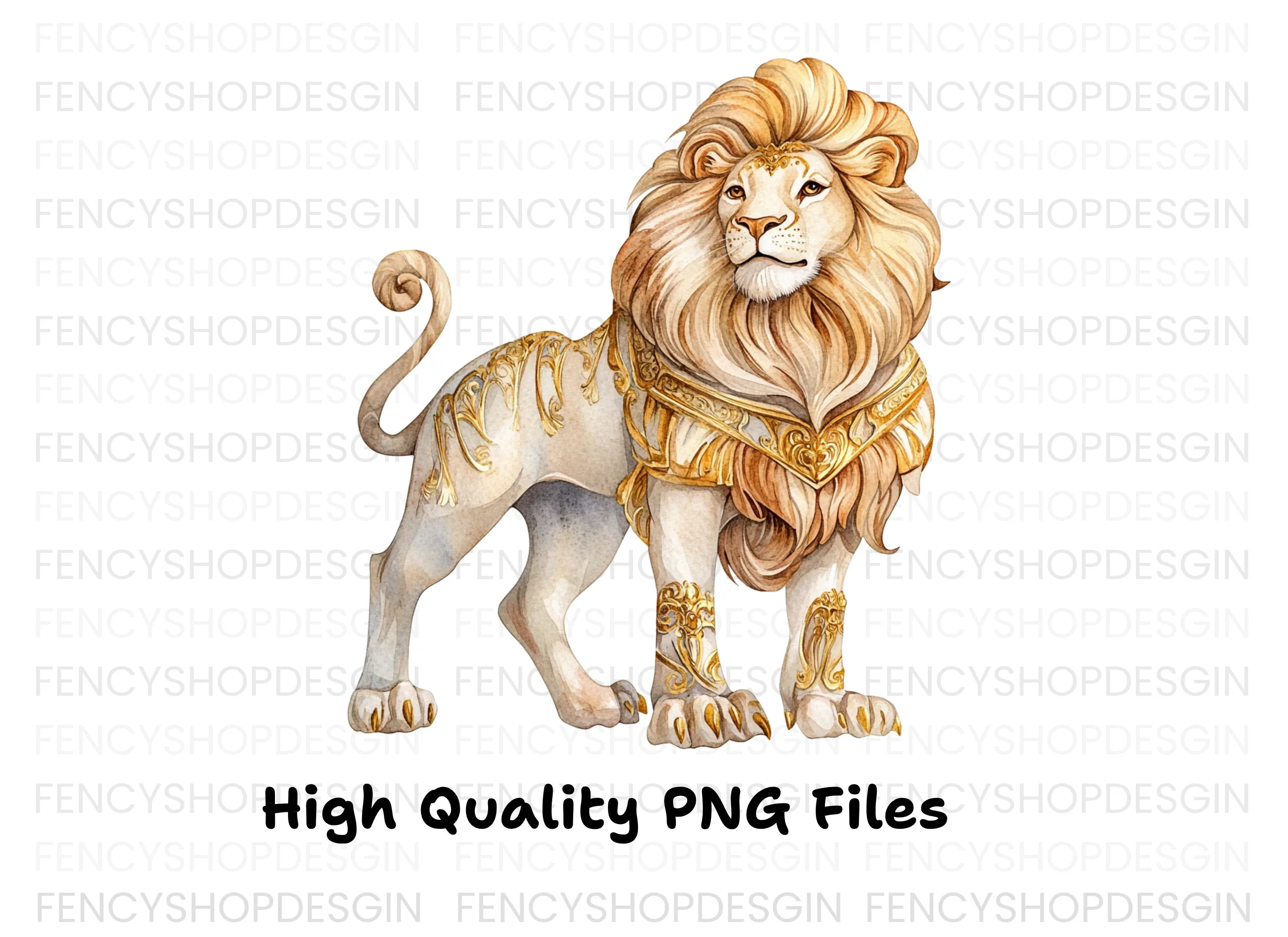 Majestic White Lion Clipart Bundle