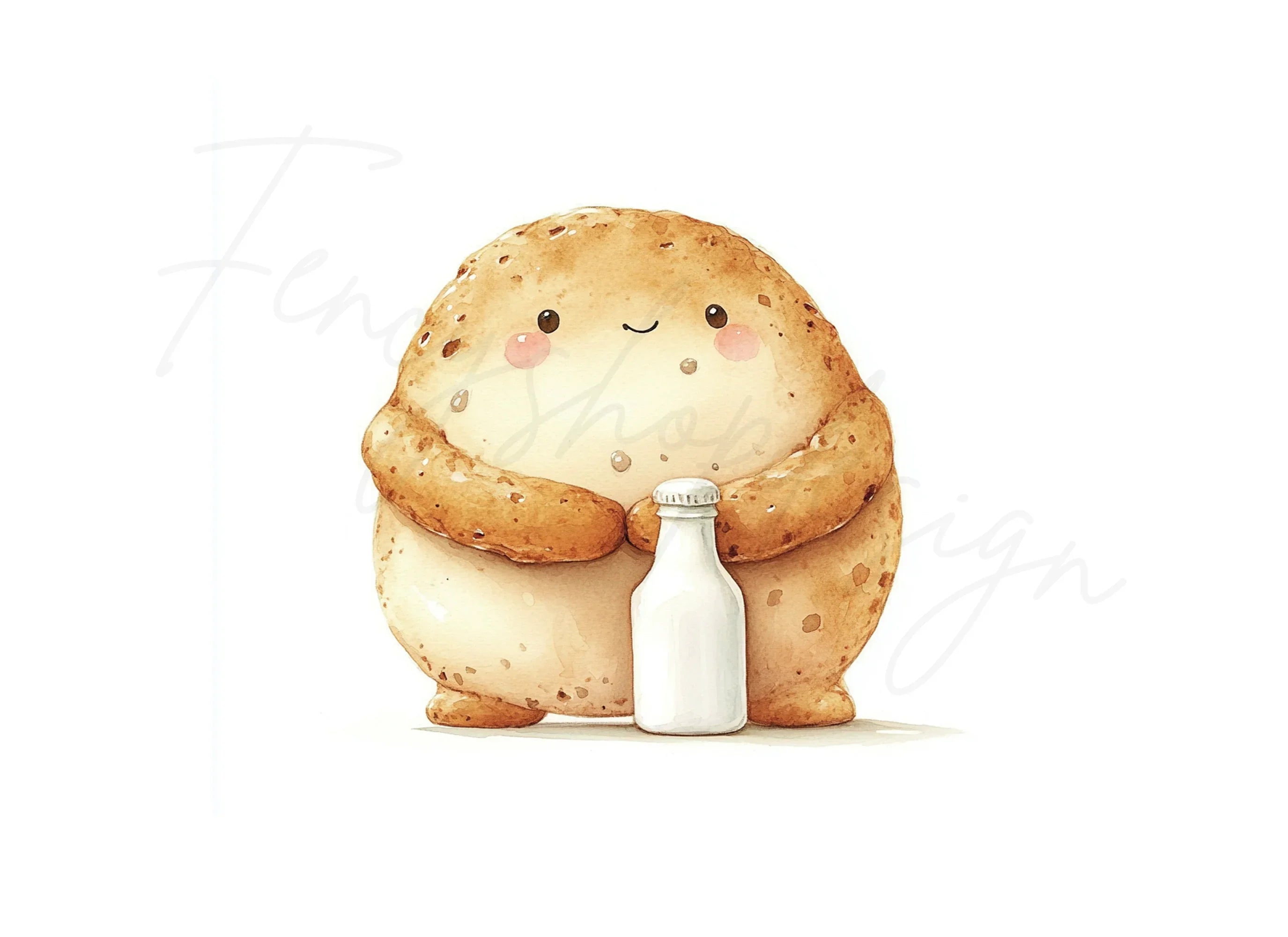 Cute Cookie and Milk Bottle Clipart Bundle