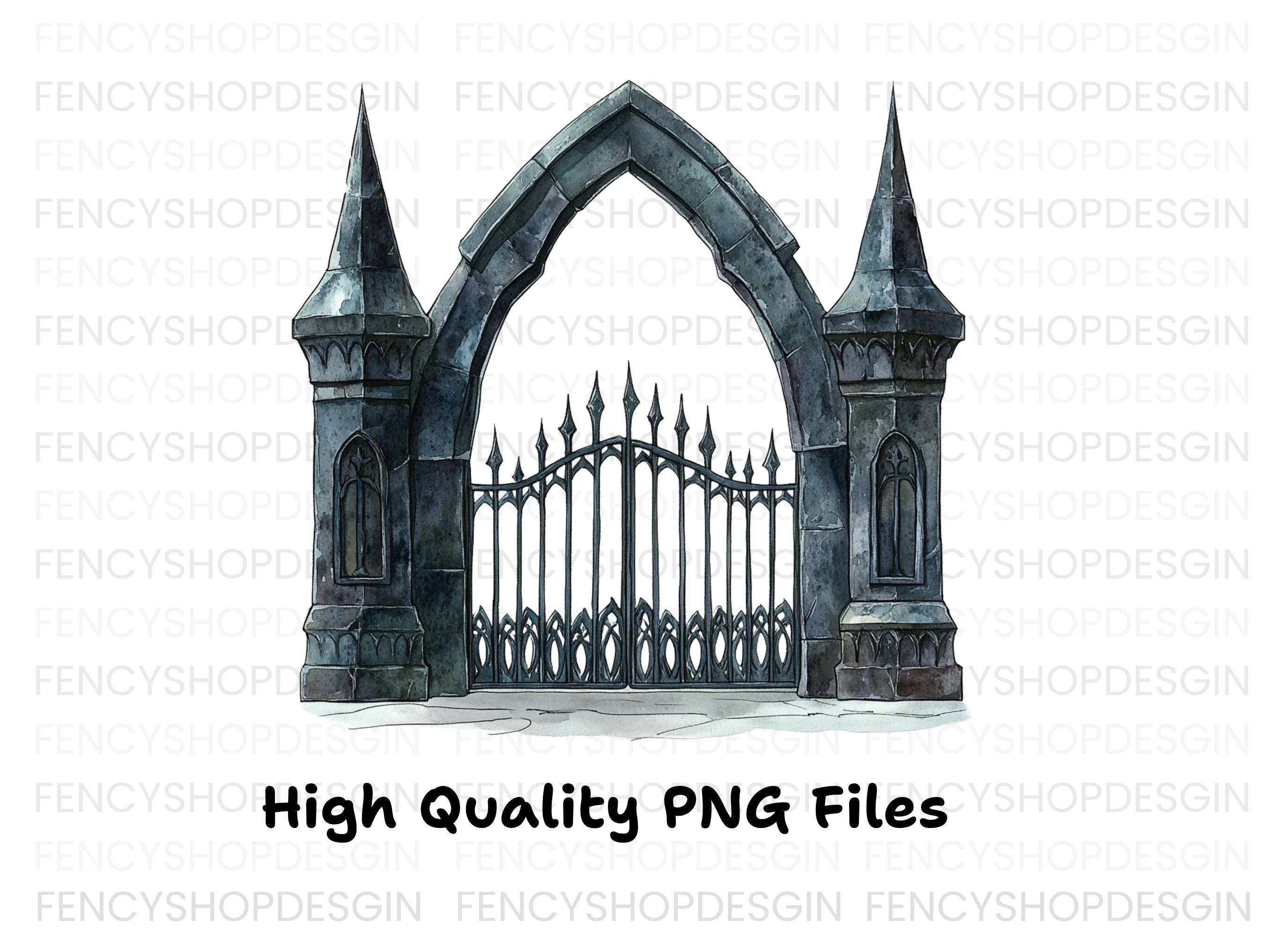 Gothic Archway Gate Clipart Bundle