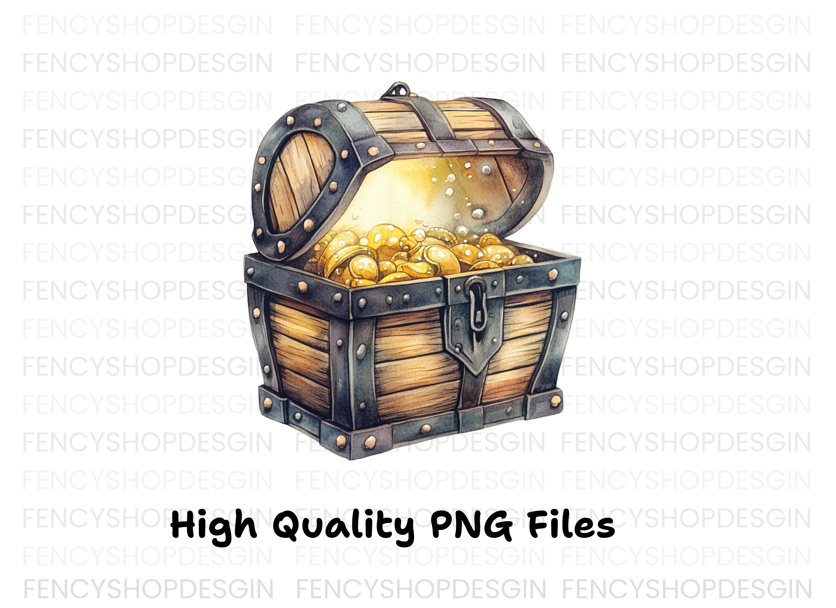 Glowing Treasure Chest Clipart Bundle