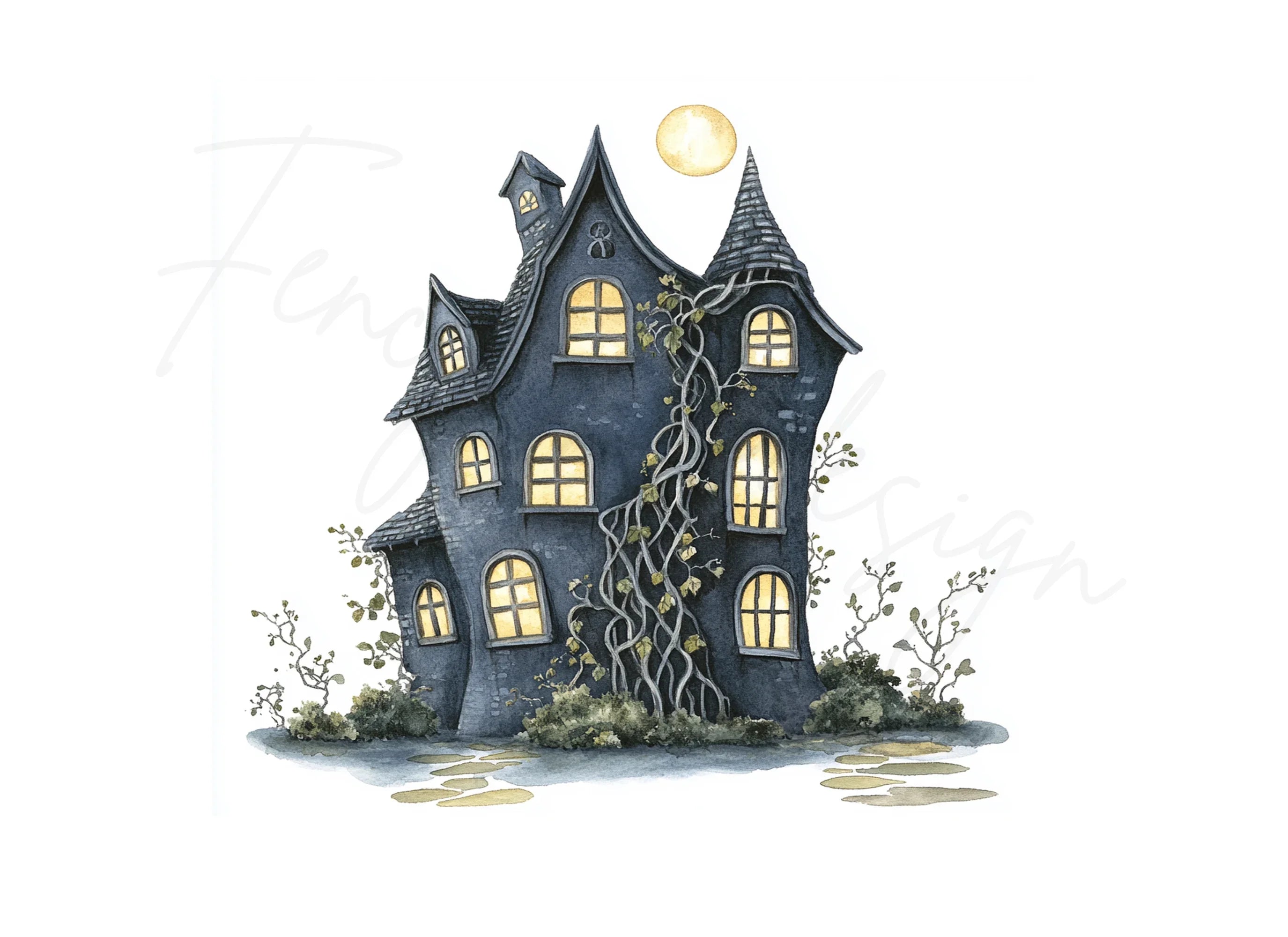 Mystical Haunted Mansion Clipart Bundle