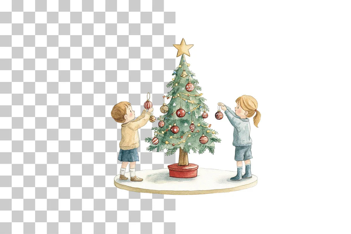 Christmas Kids with Tree Clipart Bundle - CraftNest - Digital Crafting and Art