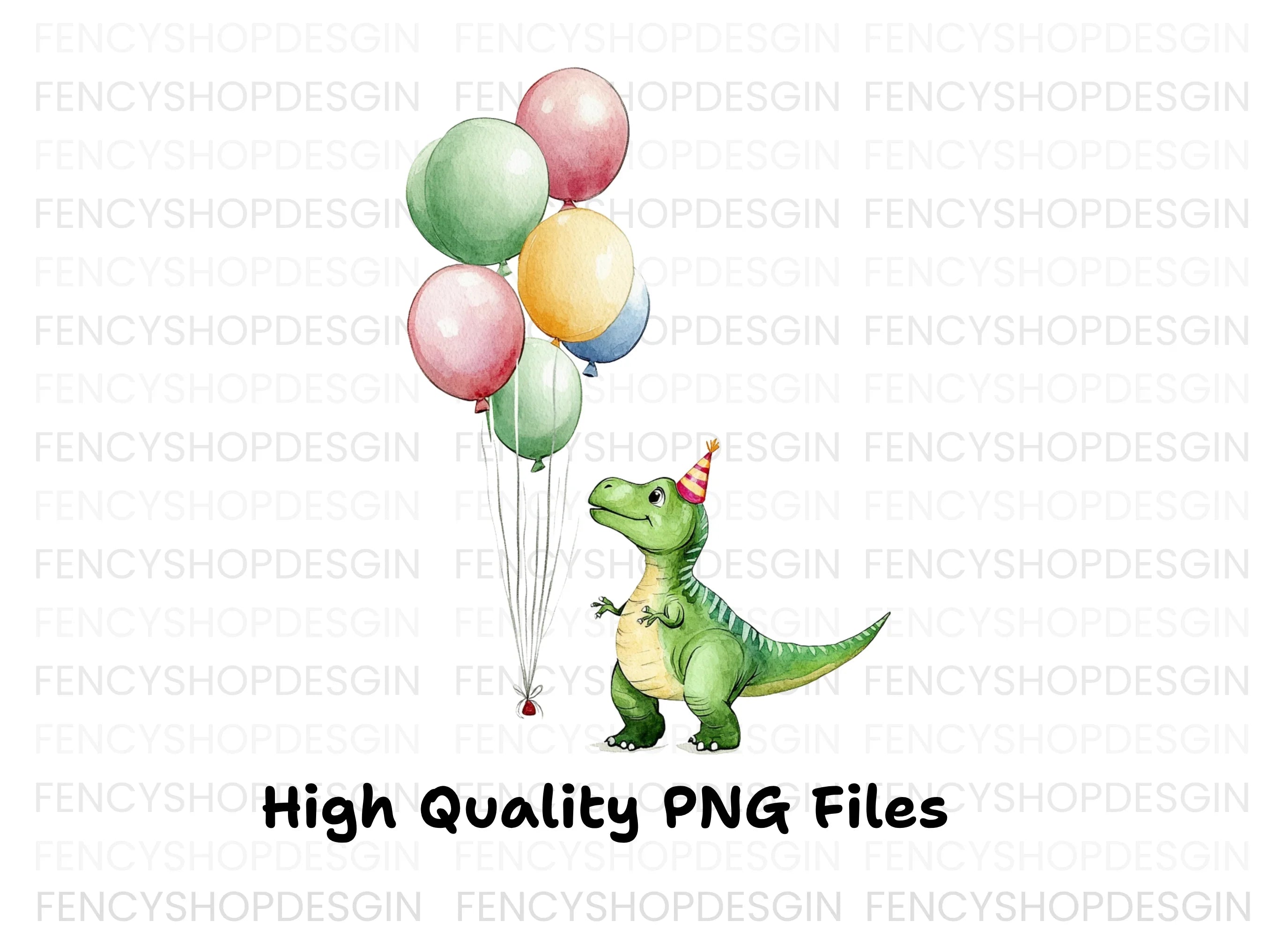 Cute Dinosaur Birthday Party Clipart Bundle