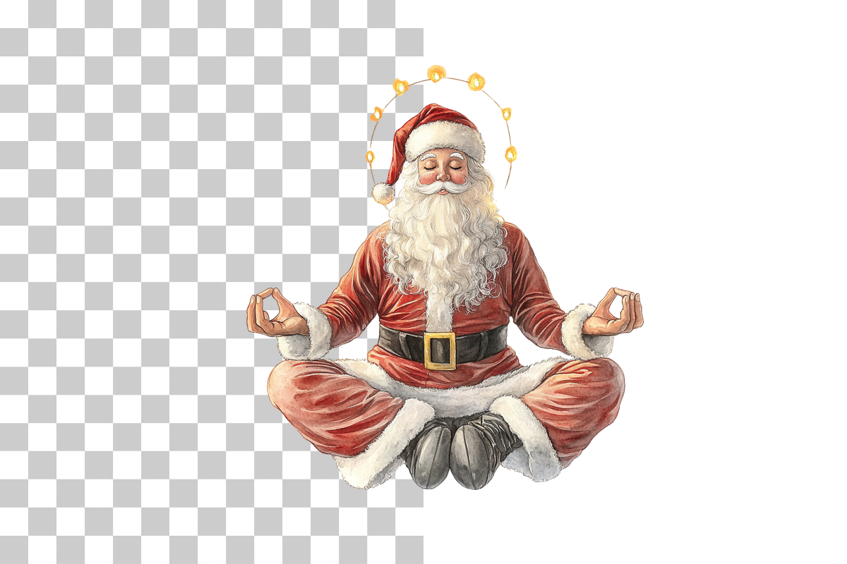 Christmas Yoga & Festive Wellness Clipart Bundle