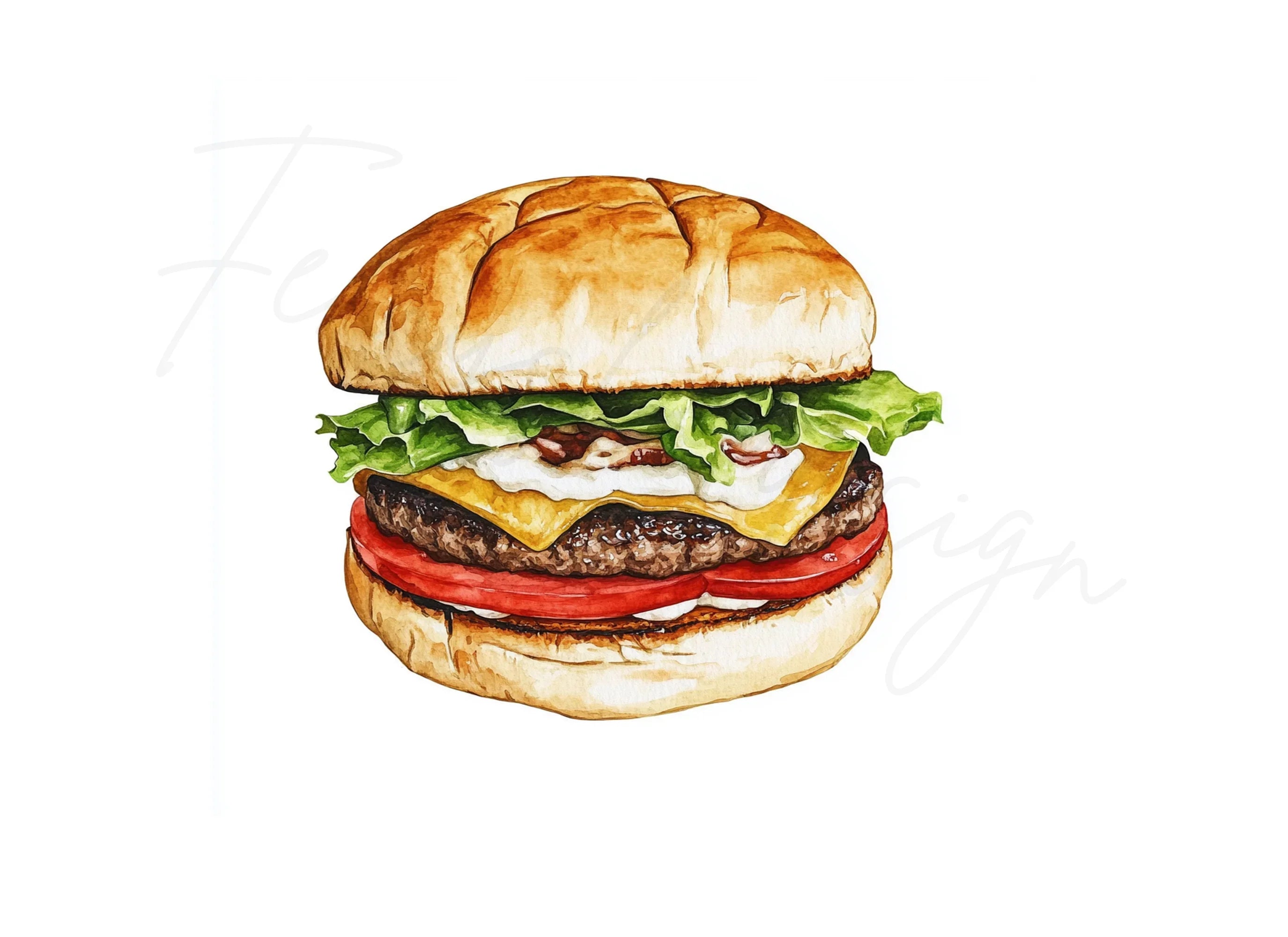 Two Burgers Clipart Bundle