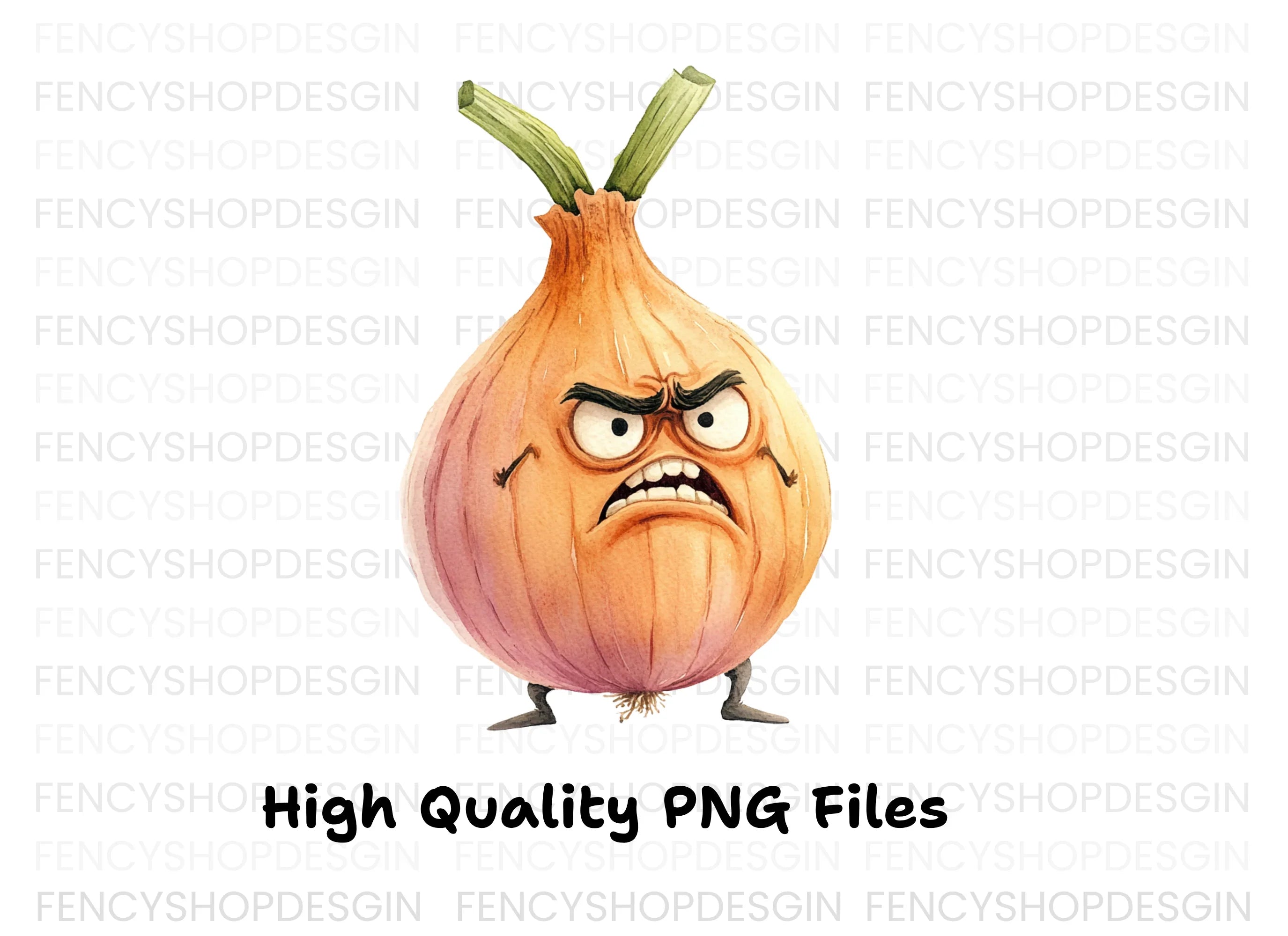 Angry Onion Cartoon Clipart Bundle