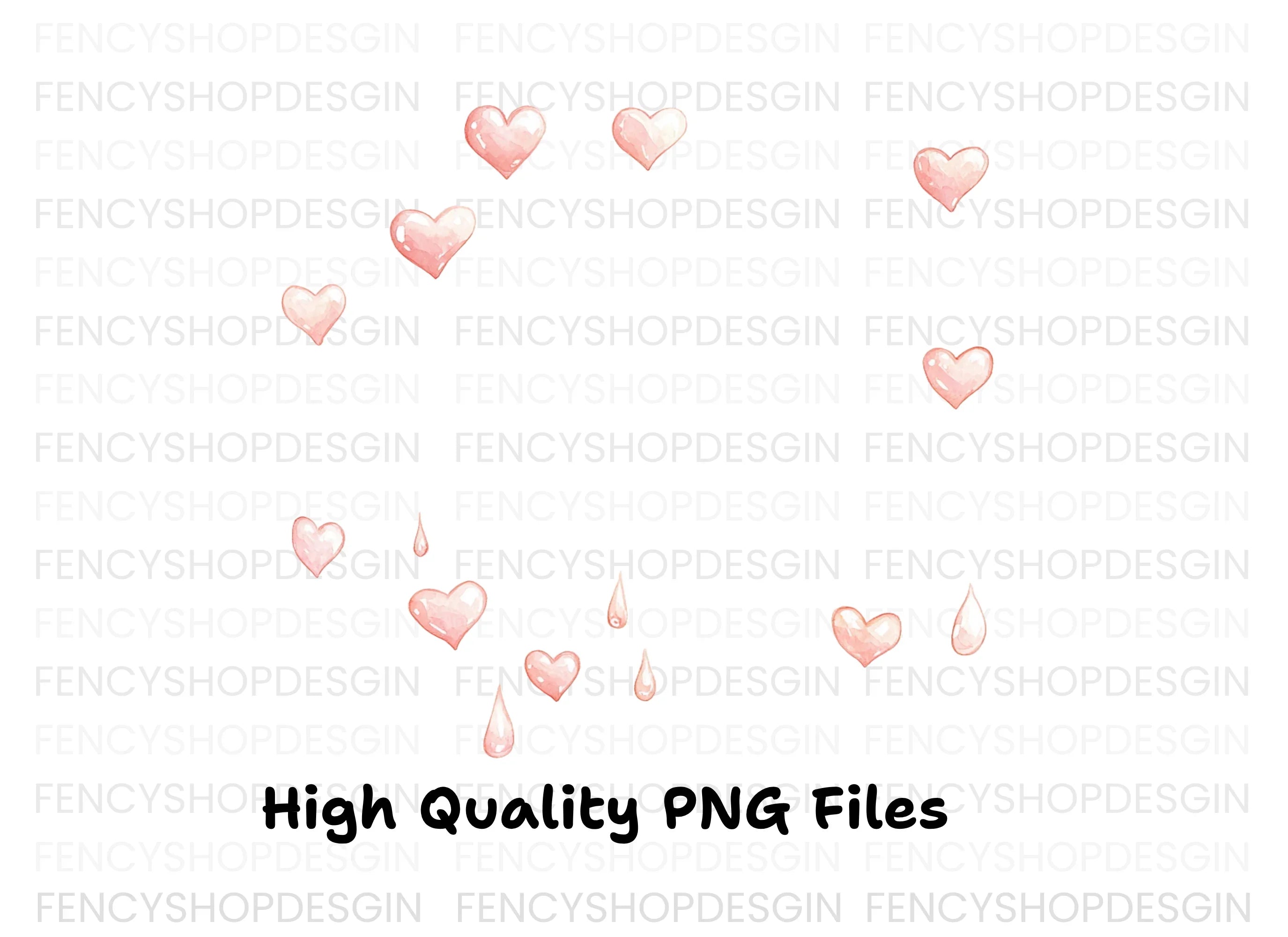 Pink Hearts Clipart Bundle