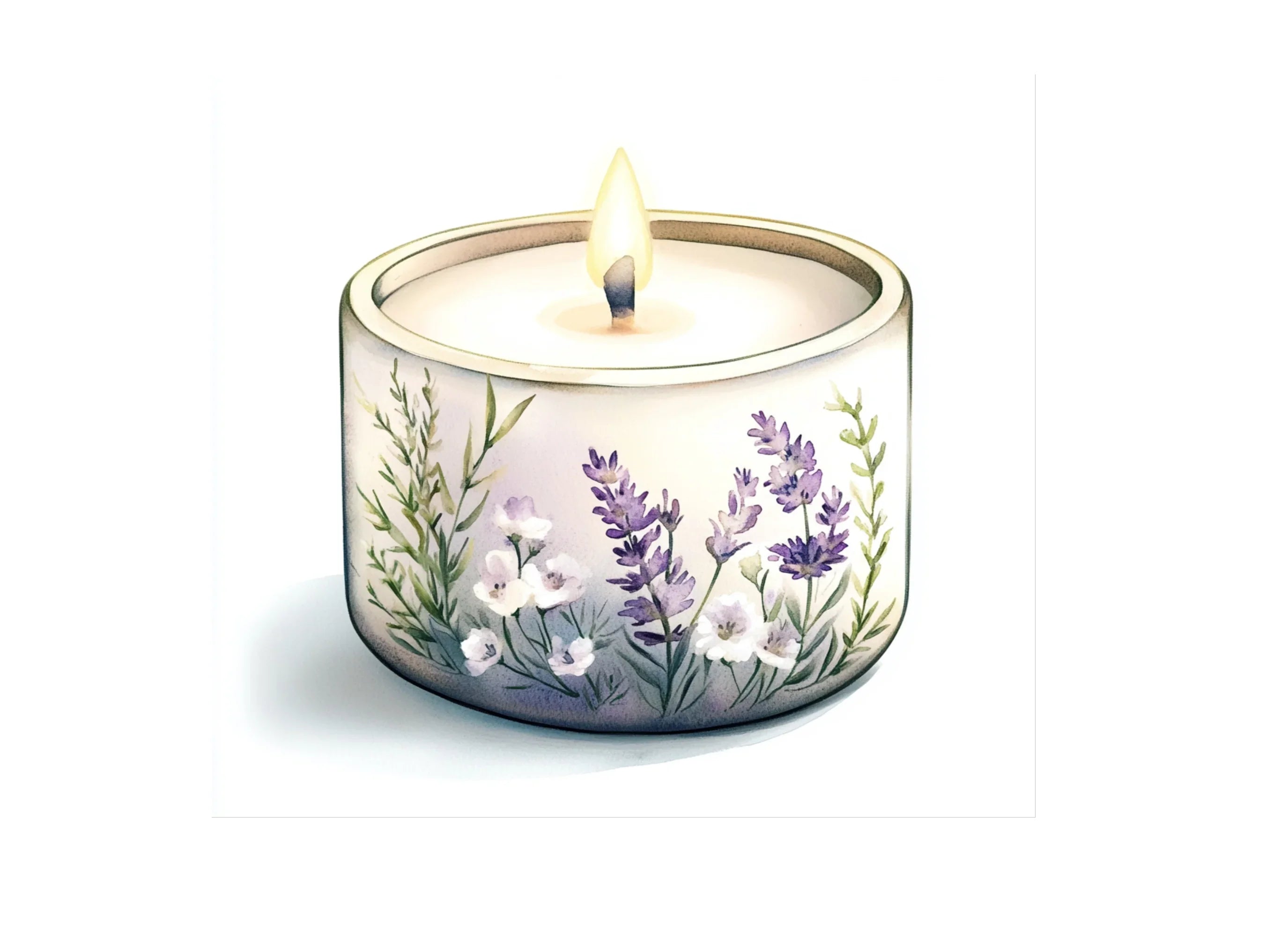 Lavender Scented Candle Clipart Bundle