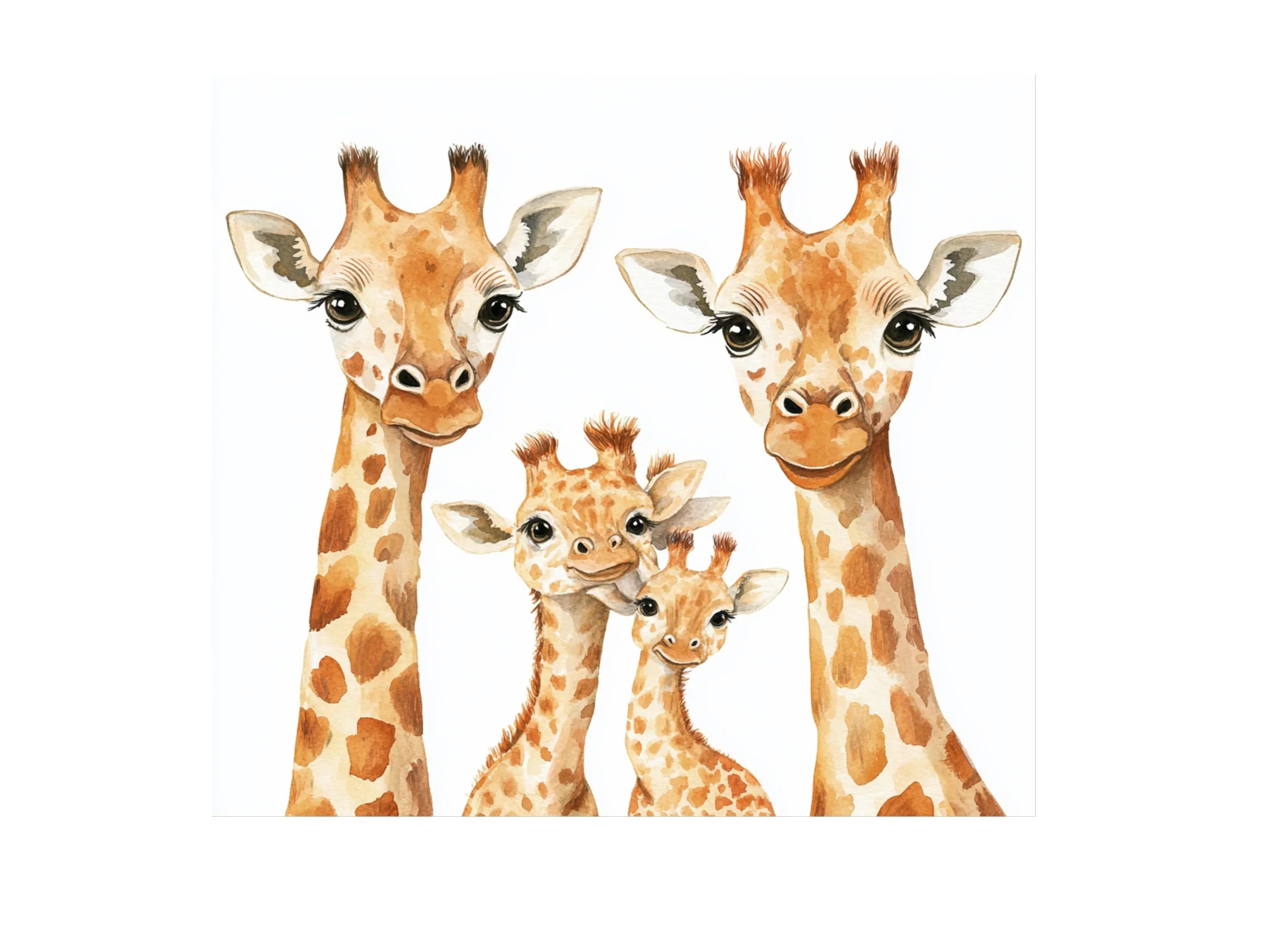 Cute Giraffe Family Clipart Bundle
