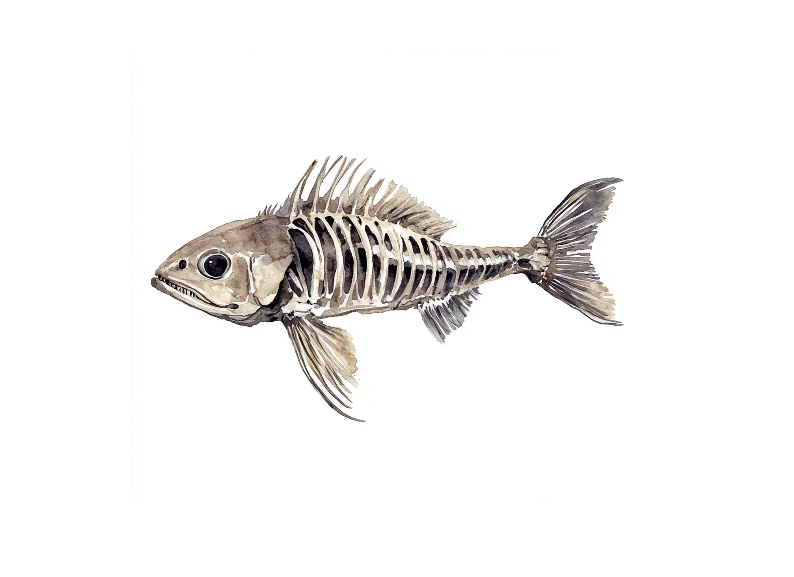 Fish Skeleton Clipart Bundle